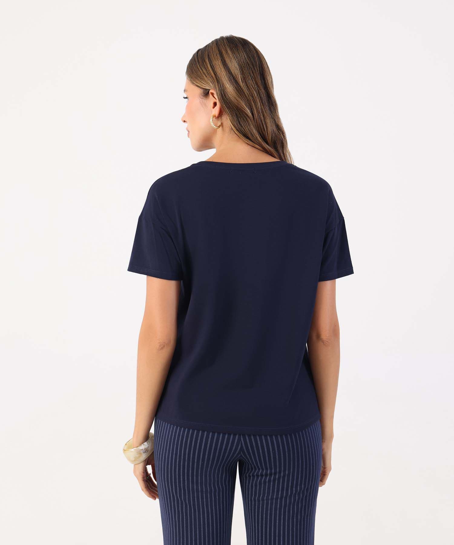 Camiseta Calima Clásico azul marino para mujer, vista 4