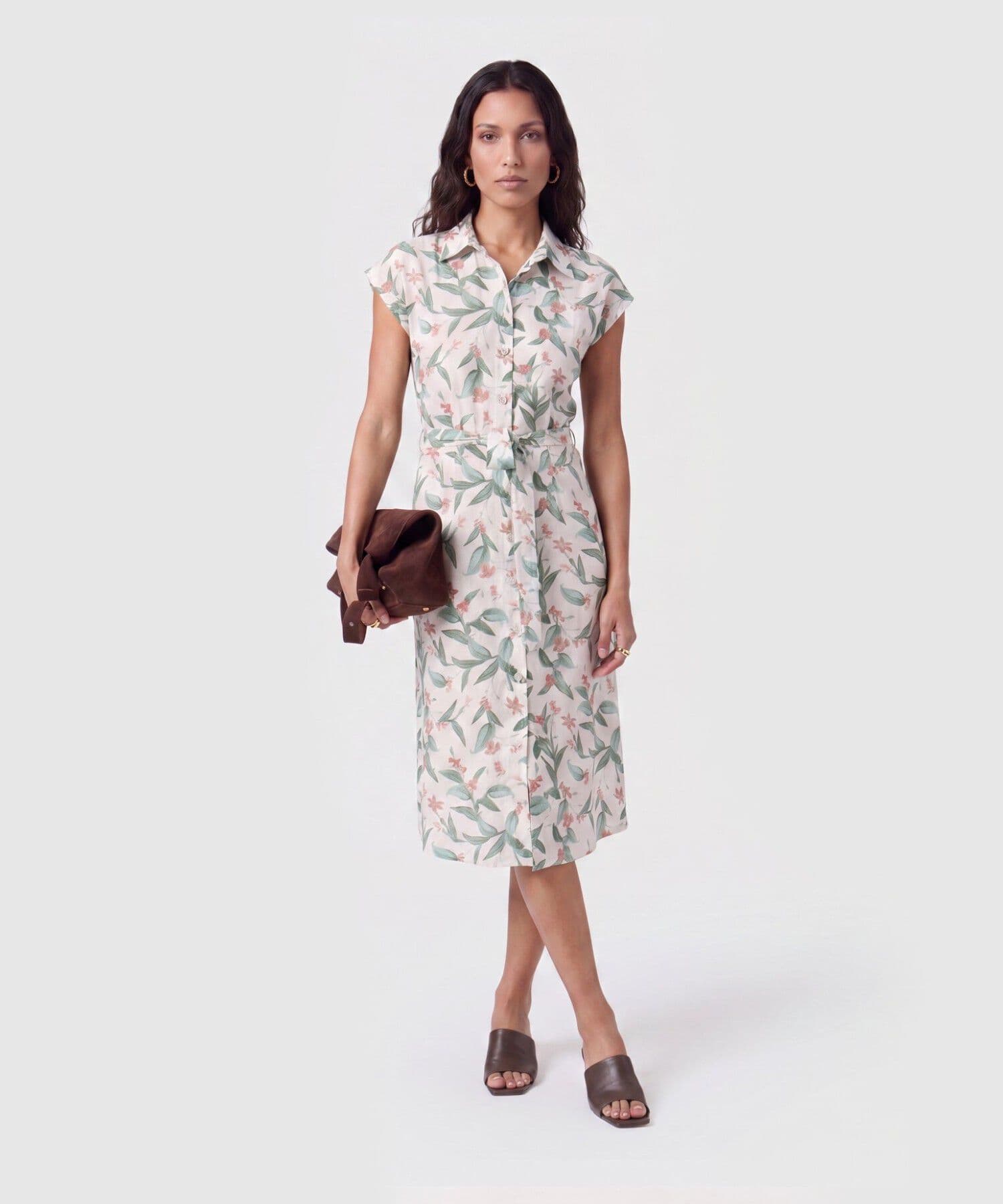 Vestido Renata Relajado verde oliva para mujer, vista principal