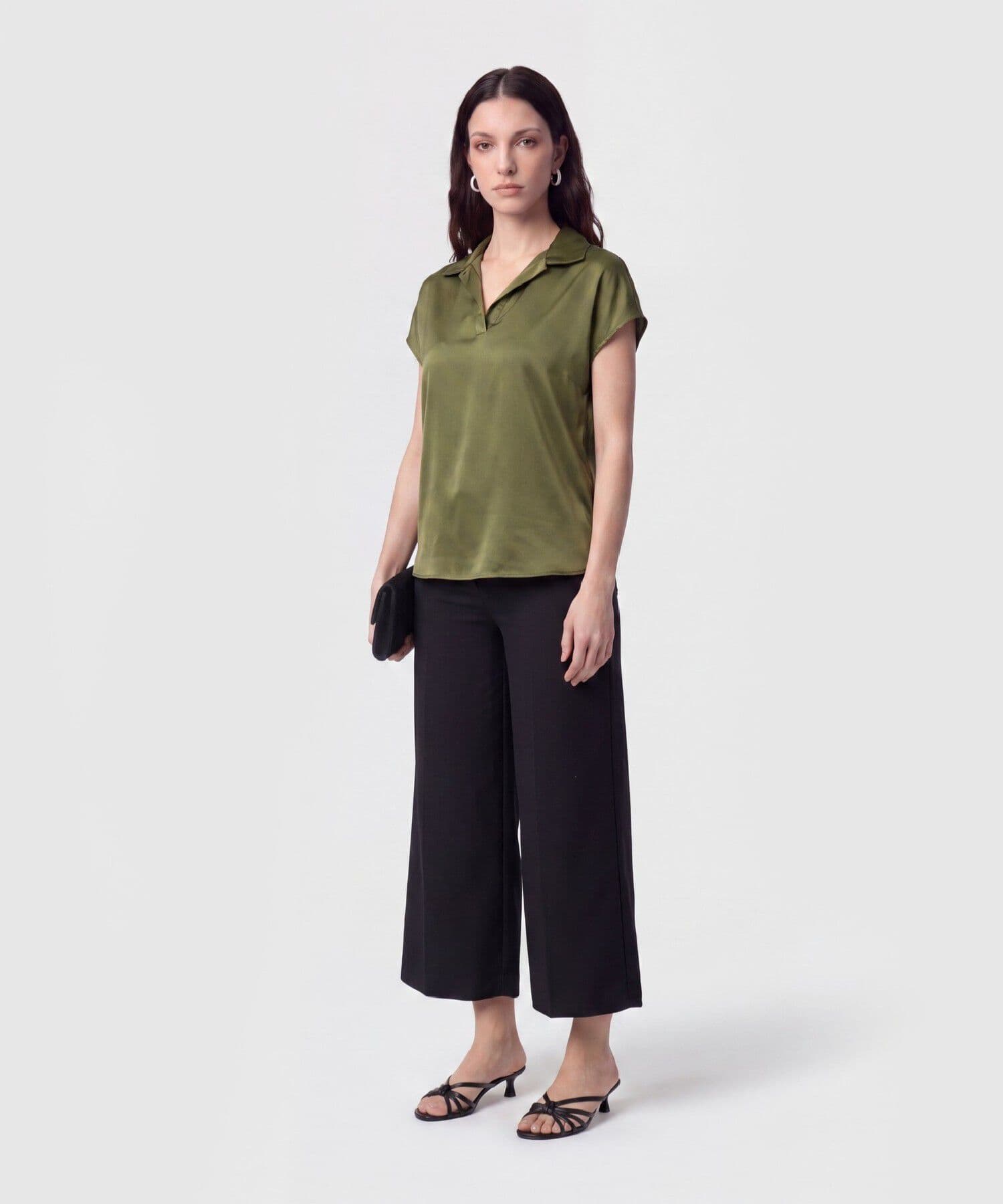 Blusa Renata Ligero verde oliva para mujer, vista 2
