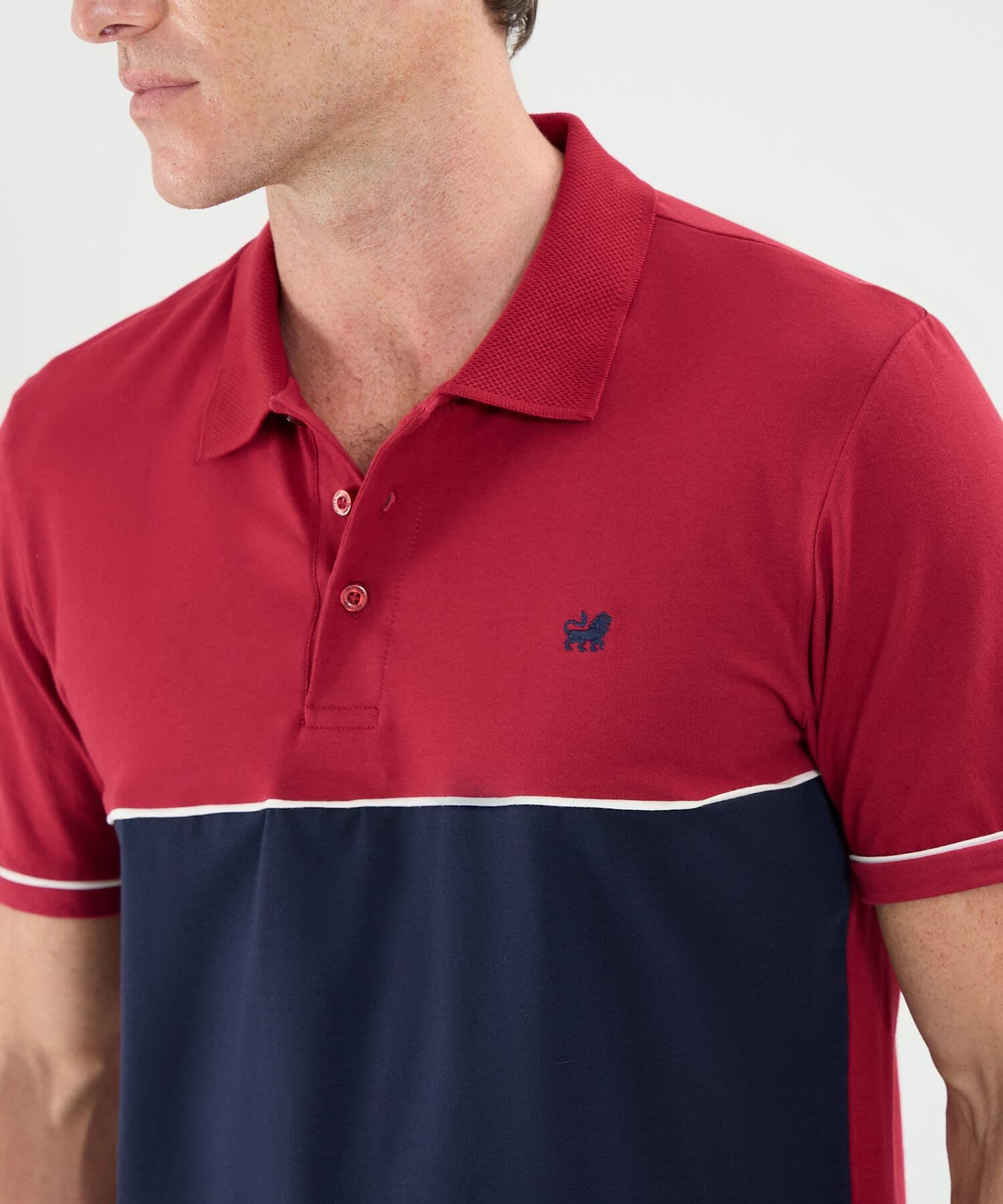Polo Dorada Contemporáneo rojo granada para hombre, vista 3