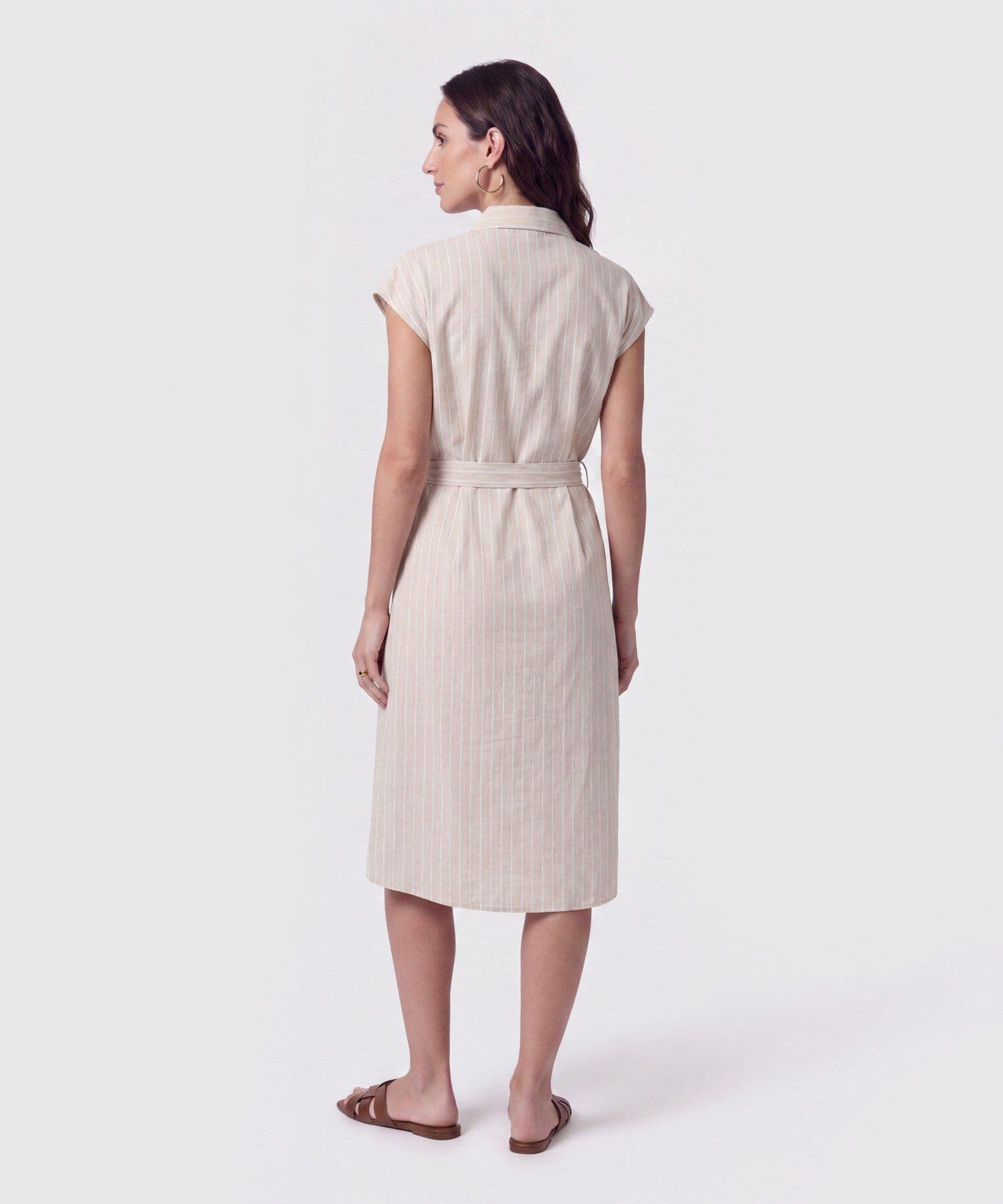 Vestido Flora Texturizado verde oliva para mujer, vista 3