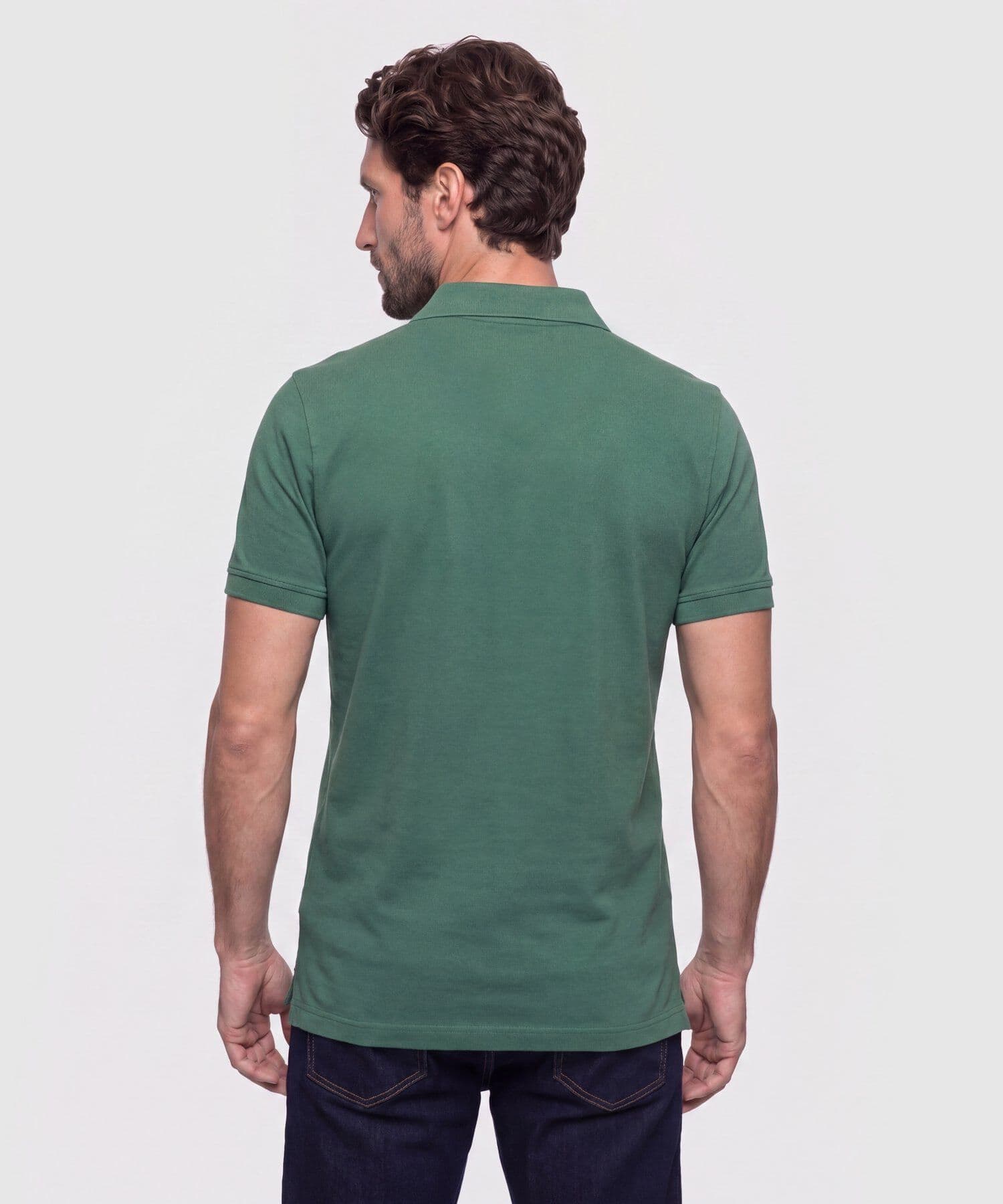 Polo Orquídea Clásico verde oliva para hombre, vista 4