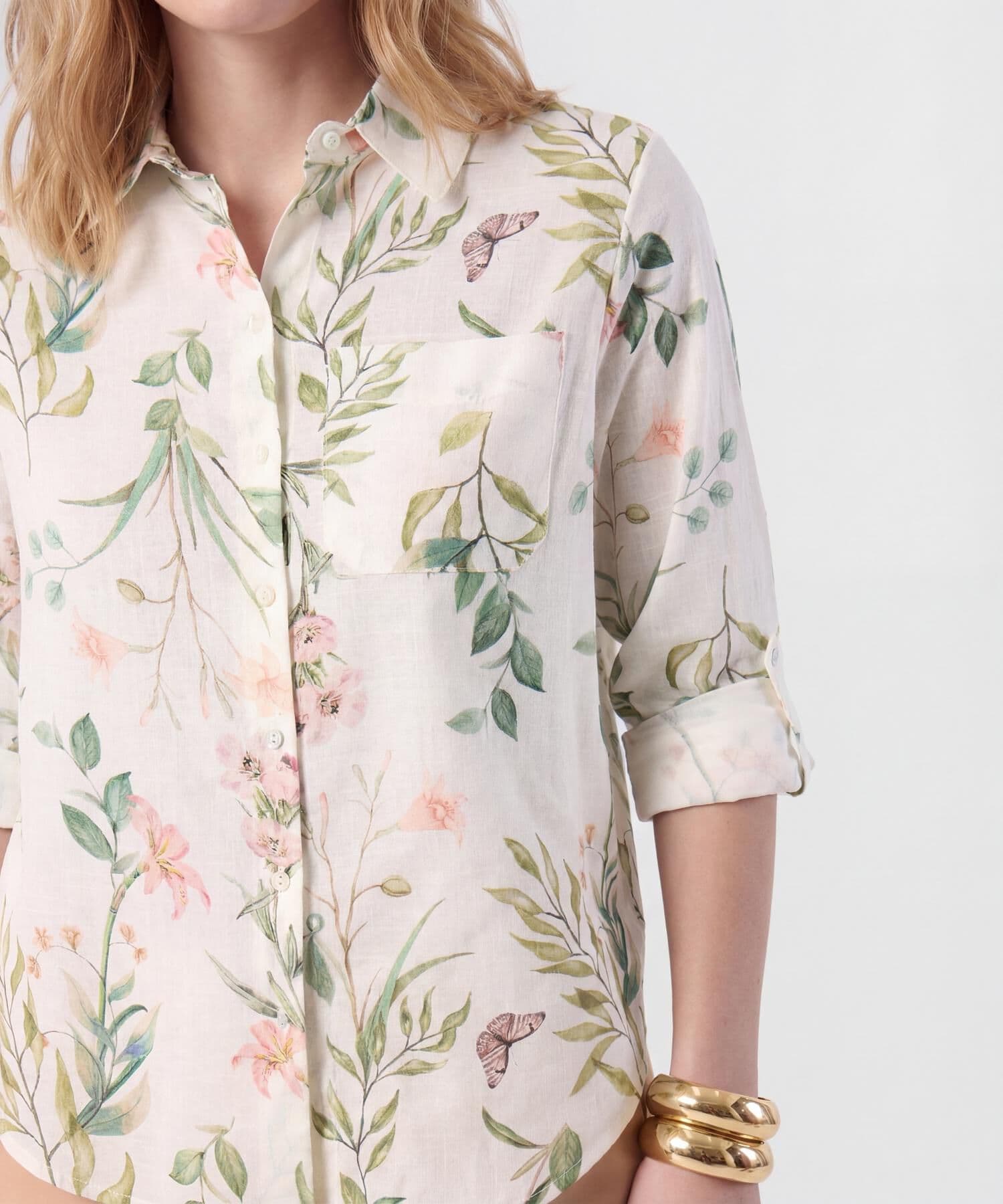 Camisa Marea Minimalista rosa empolvado para mujer, vista 3