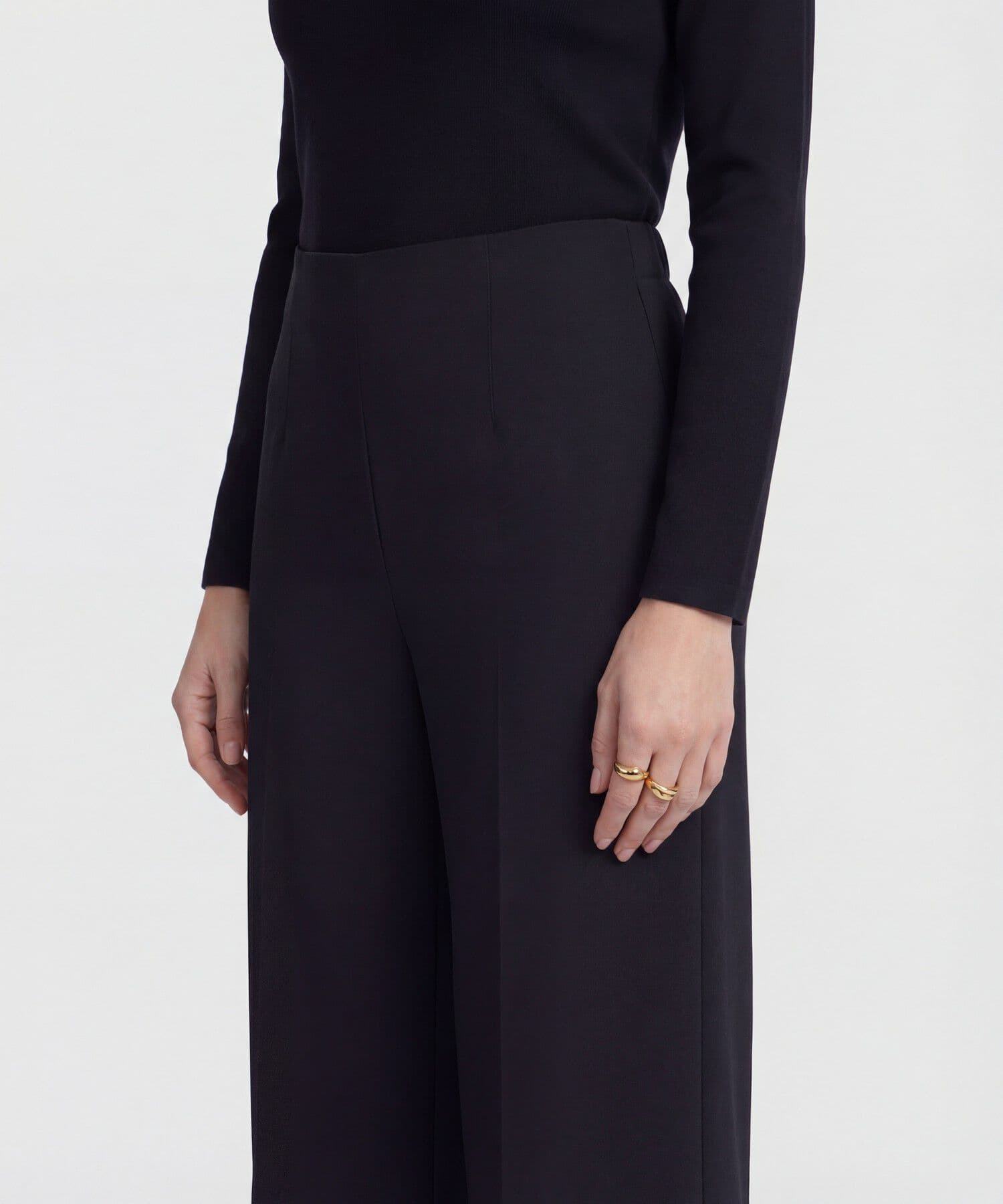 Pantalón Celeste Edición Lino negro para mujer, vista 3