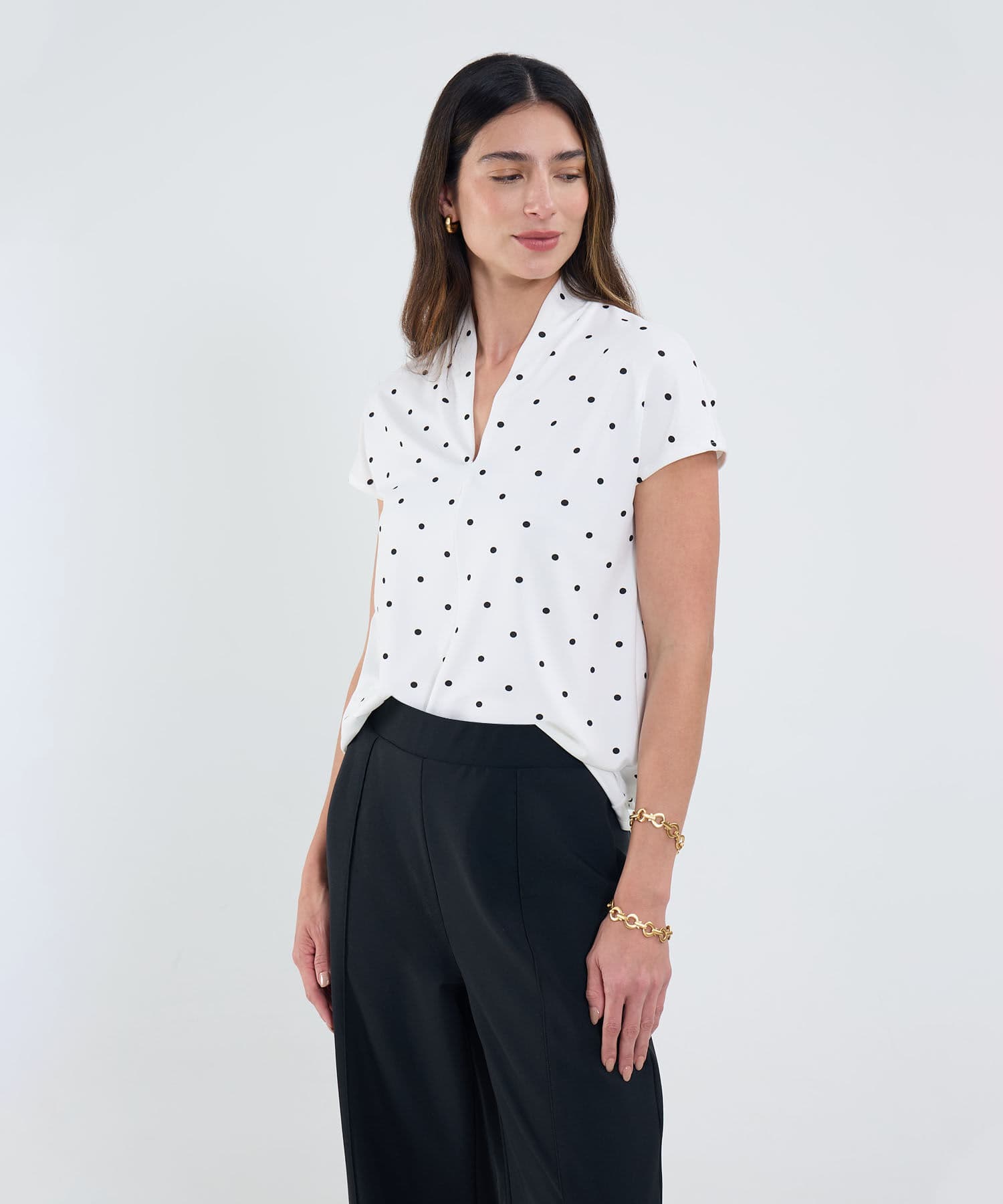 Camiseta Andina Relajado blanco para mujer, vista principal
