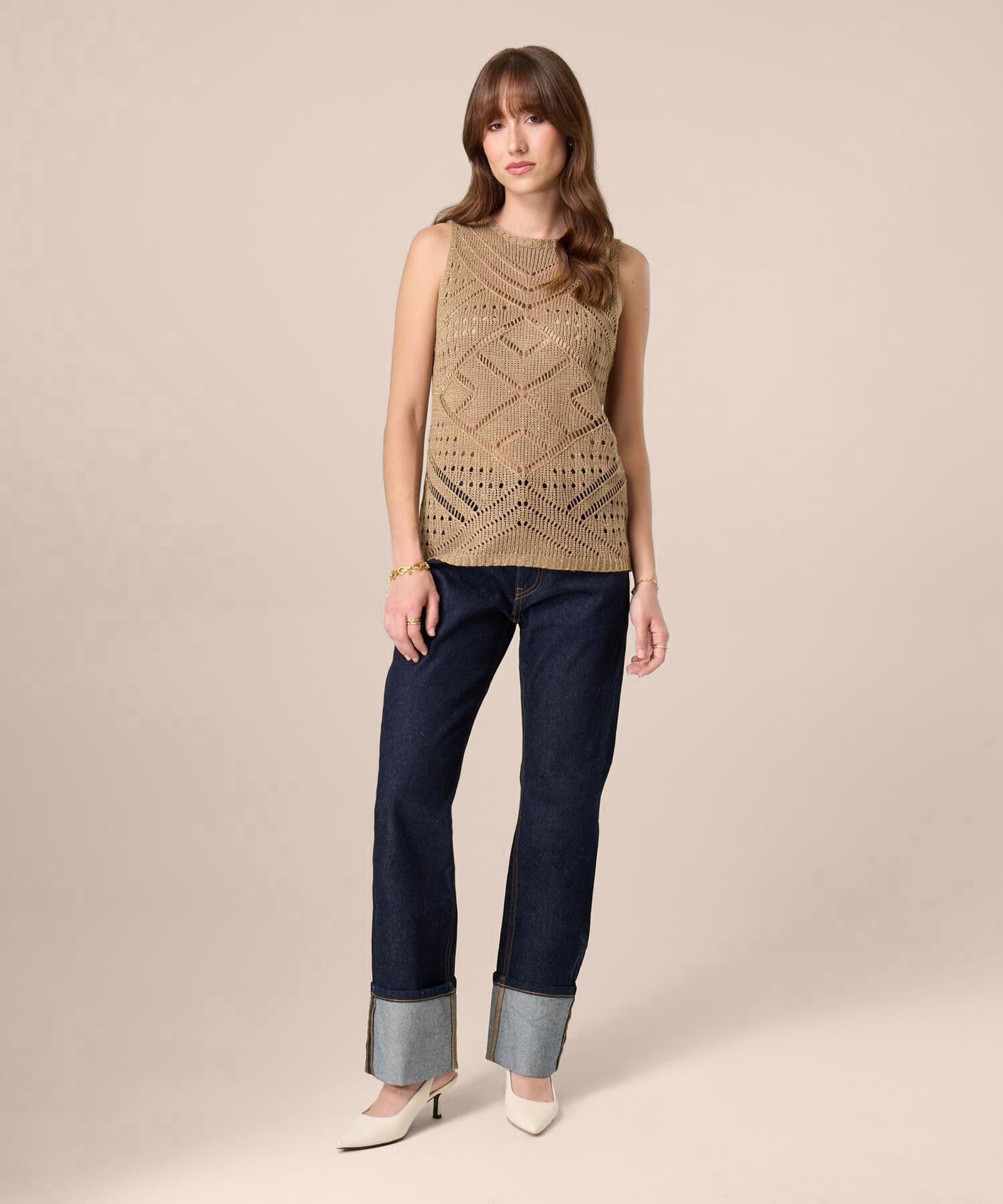 Camiseta Julieta Relajado café para mujer, vista 2