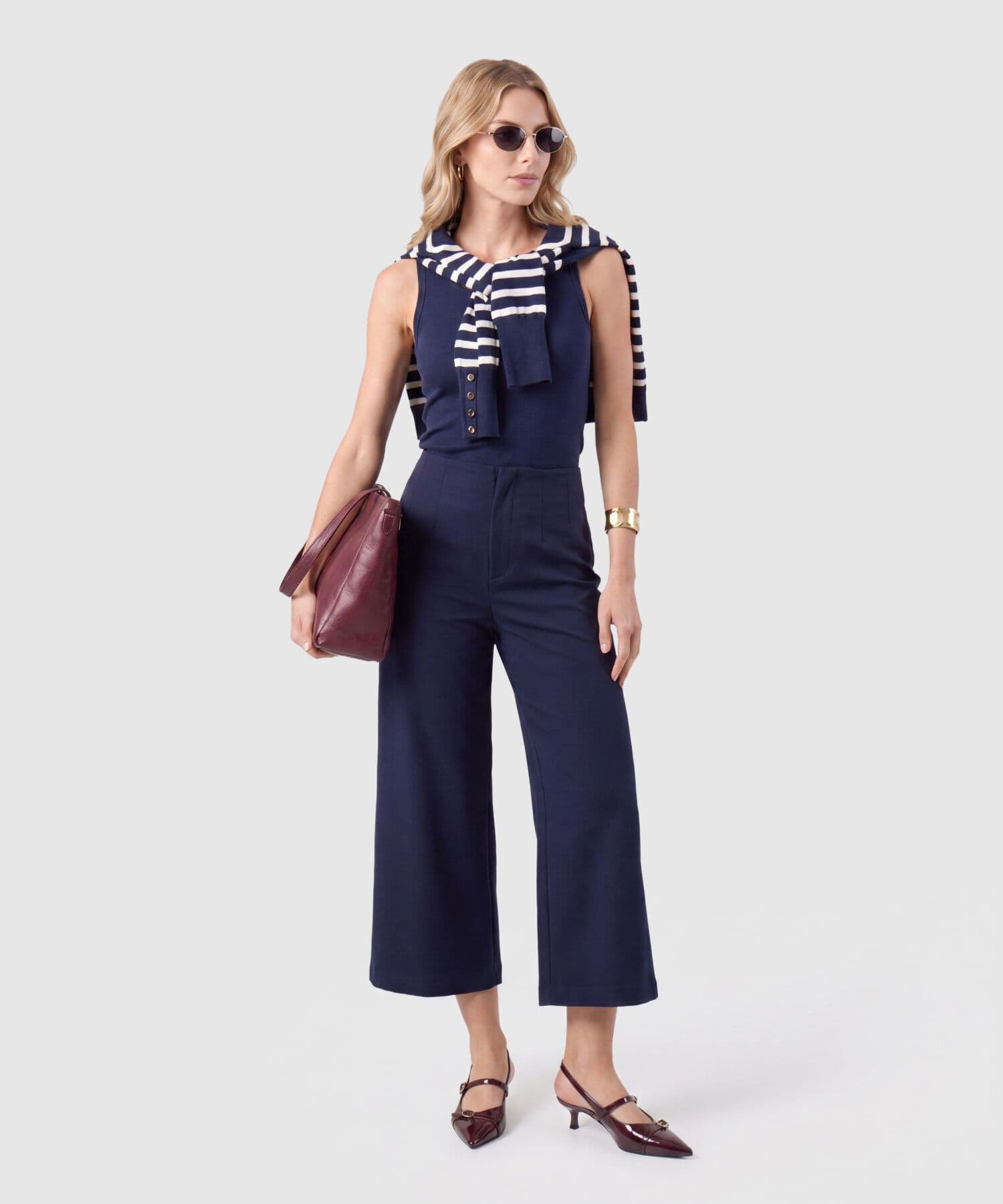 Pantalón Coral Contemporáneo azul marino para mujer, vista 2