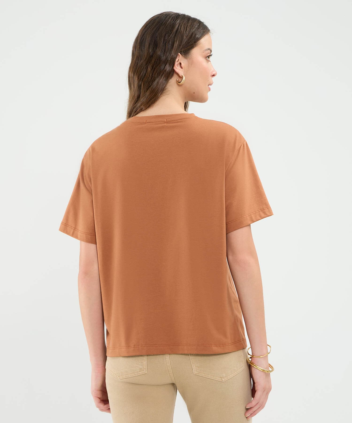 Camiseta Renata Fluido naranja para mujer, vista 4