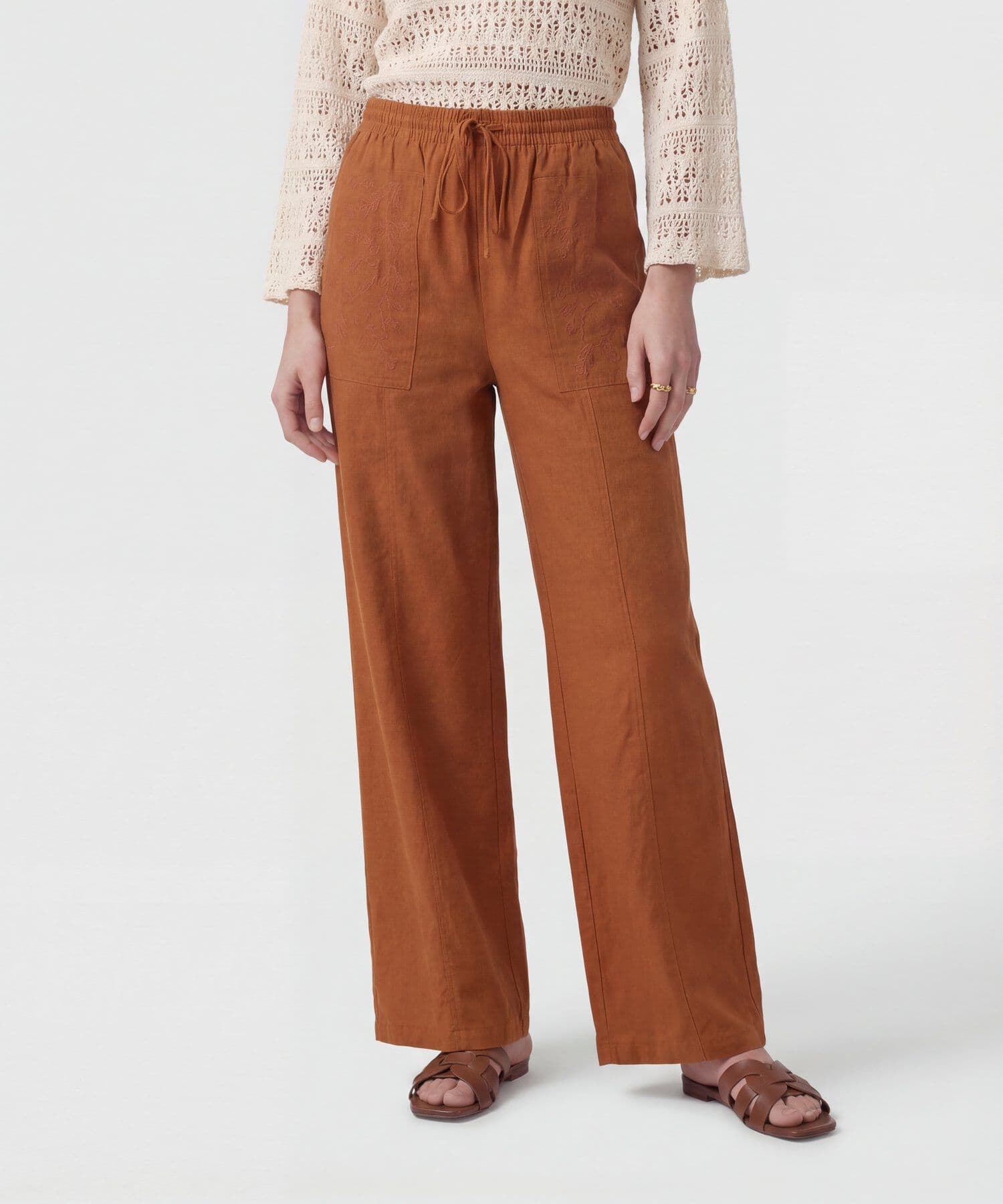 Pantalón Azahar Minimalista naranja para mujer, vista principal