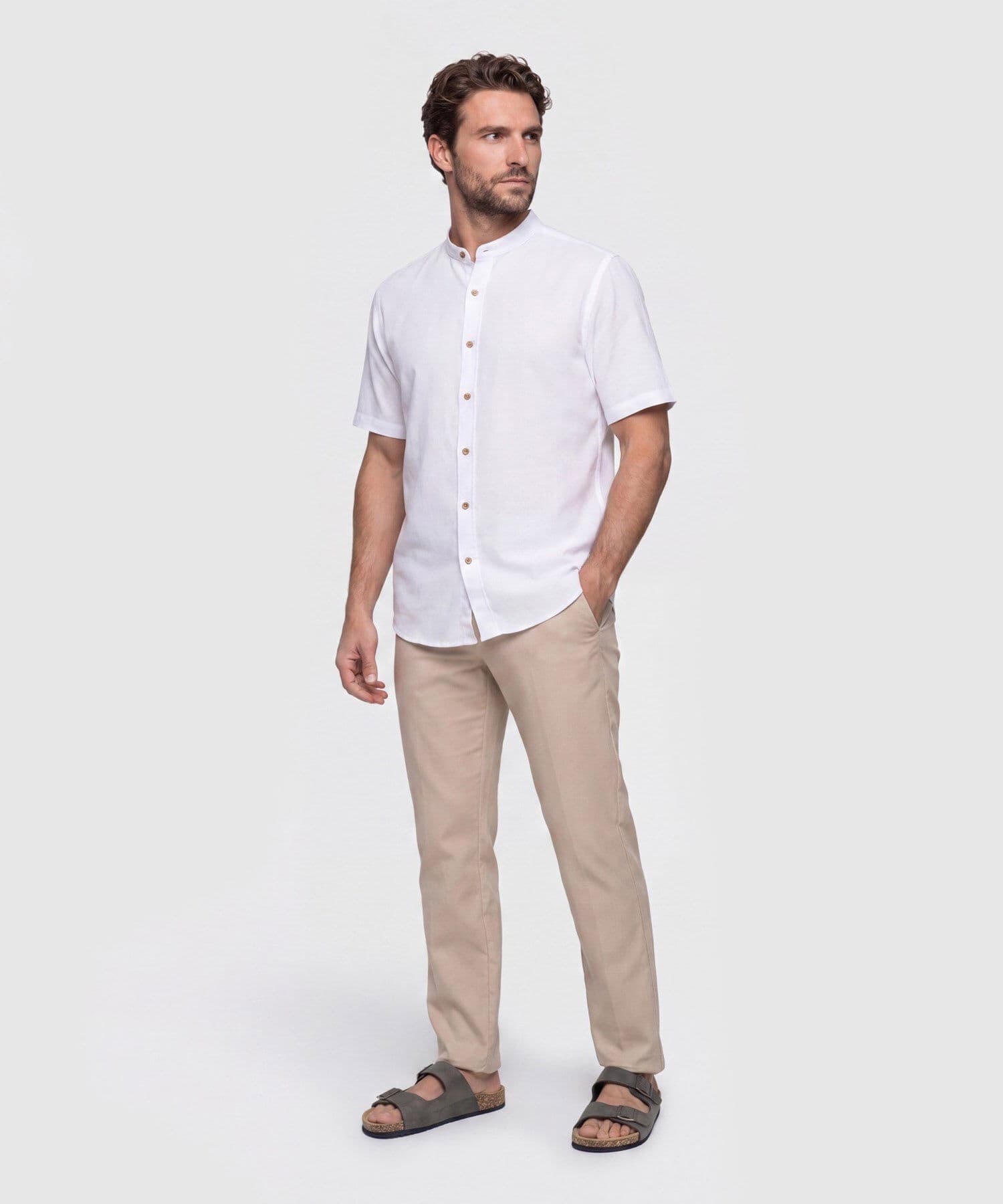 Camisa Tierra Clásico blanco para hombre, vista 2