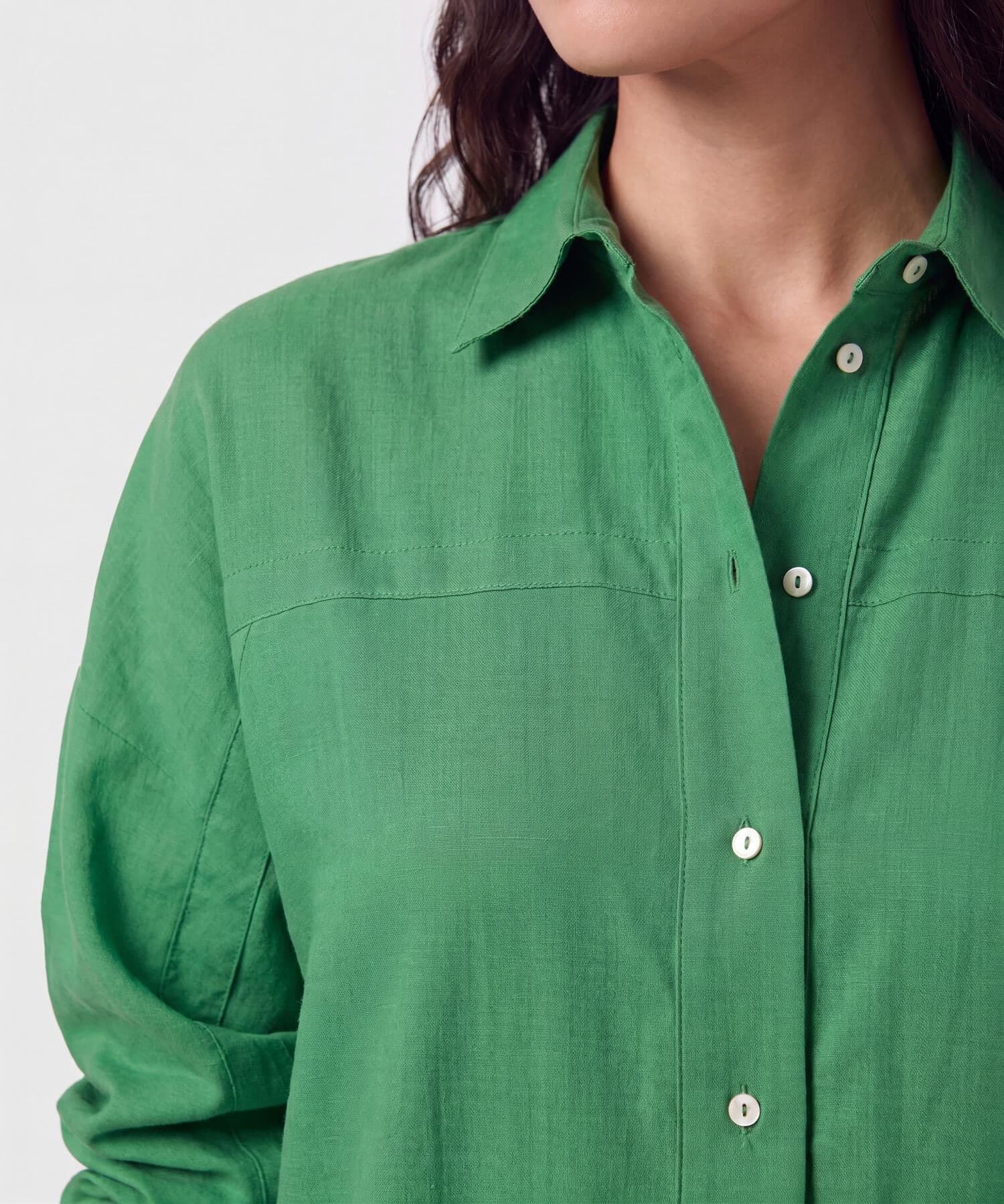 Camisa Niebla Edición Índigo verde oliva para mujer, vista 3