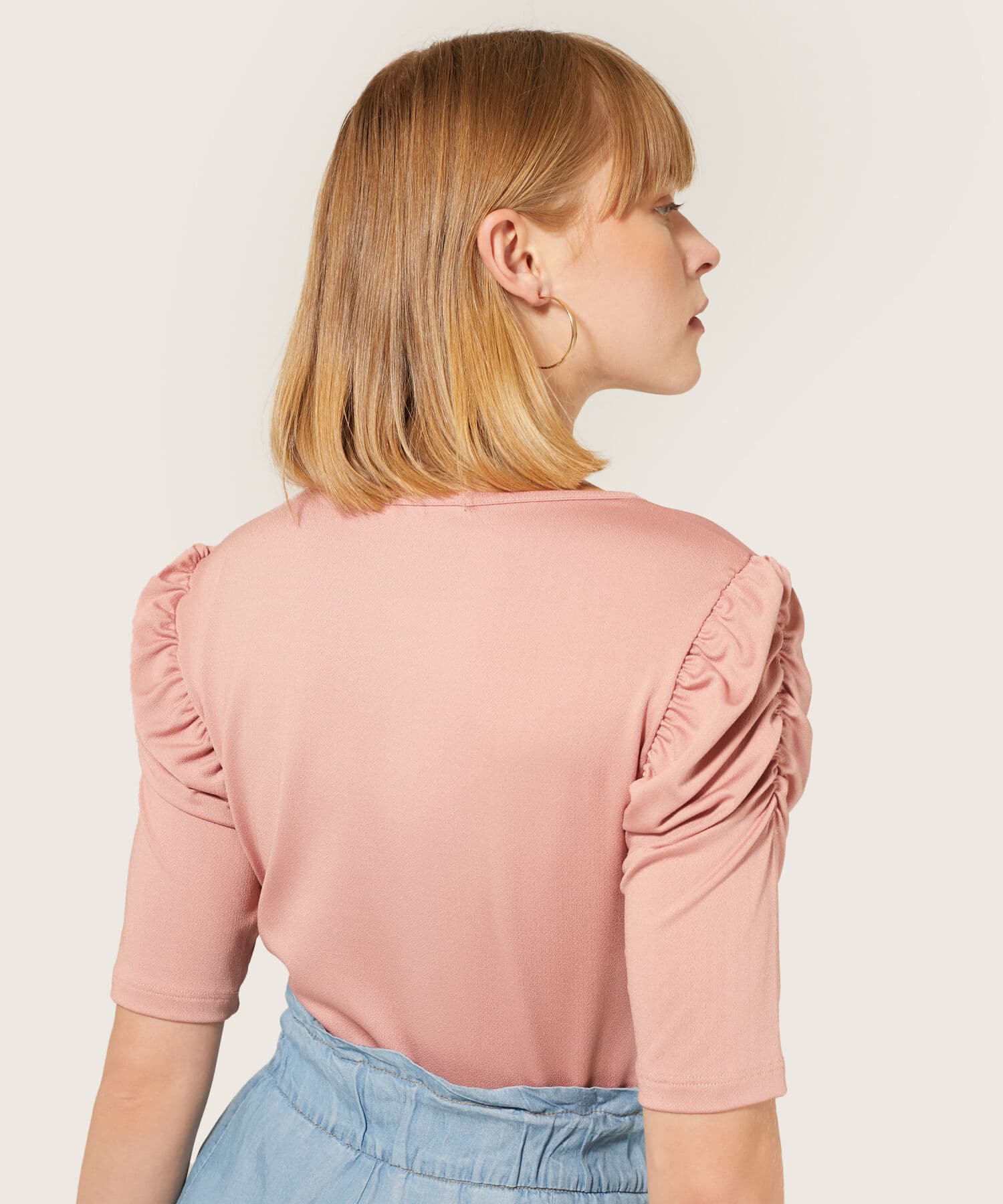 Camiseta Flora Edición Índigo rosa empolvado para mujer, vista 3