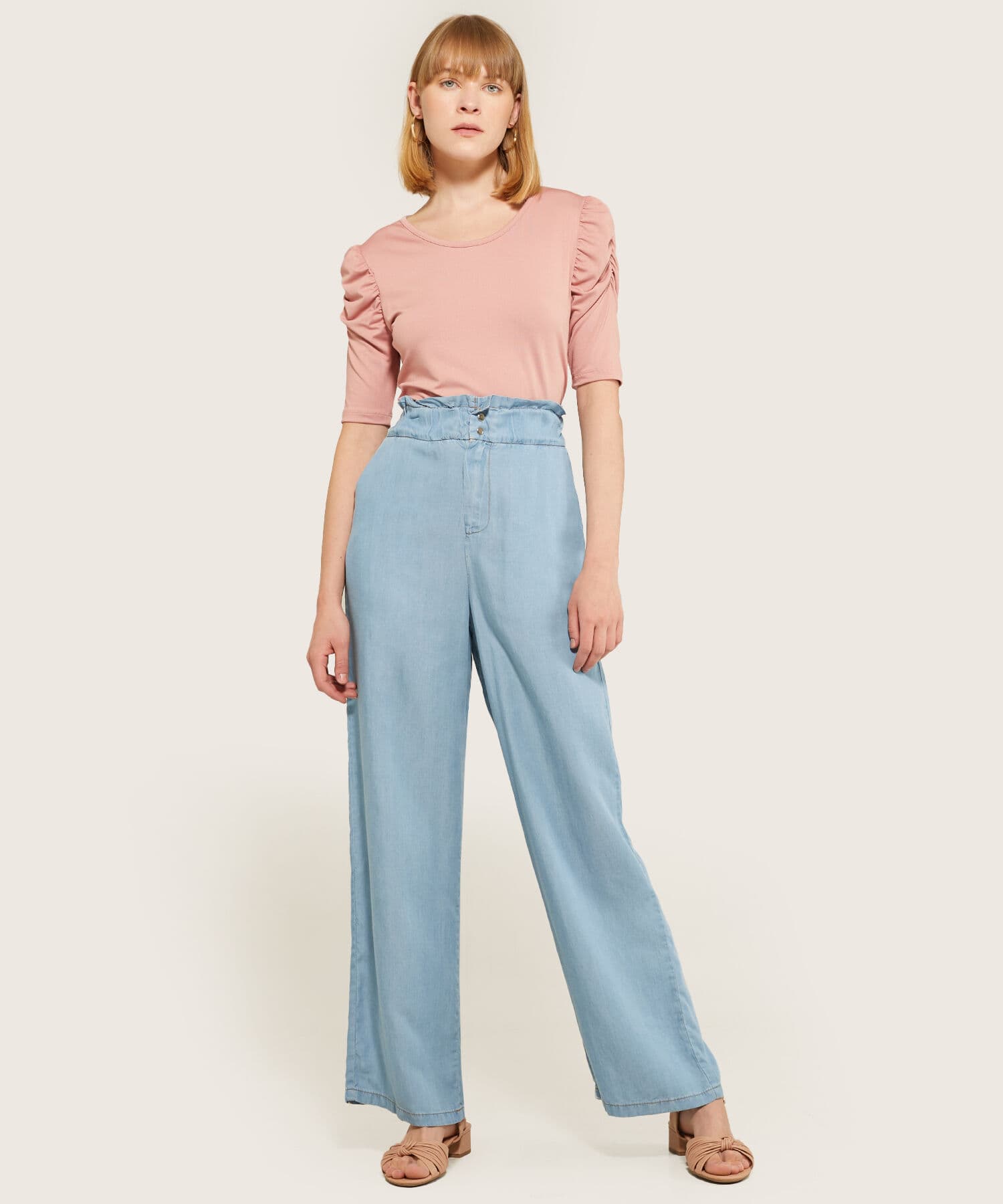 Camiseta Flora Edición Índigo rosa empolvado para mujer, vista 4