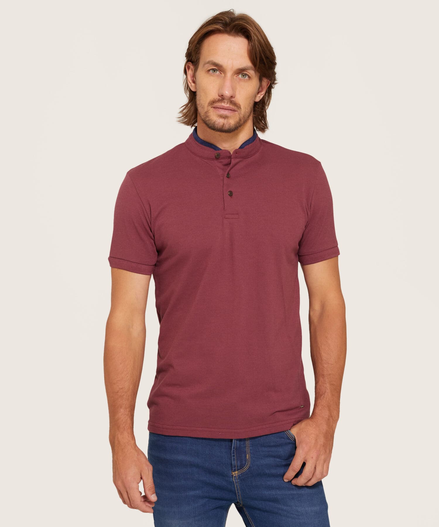Polo Dalia Esencial rosa empolvado para hombre, vista principal