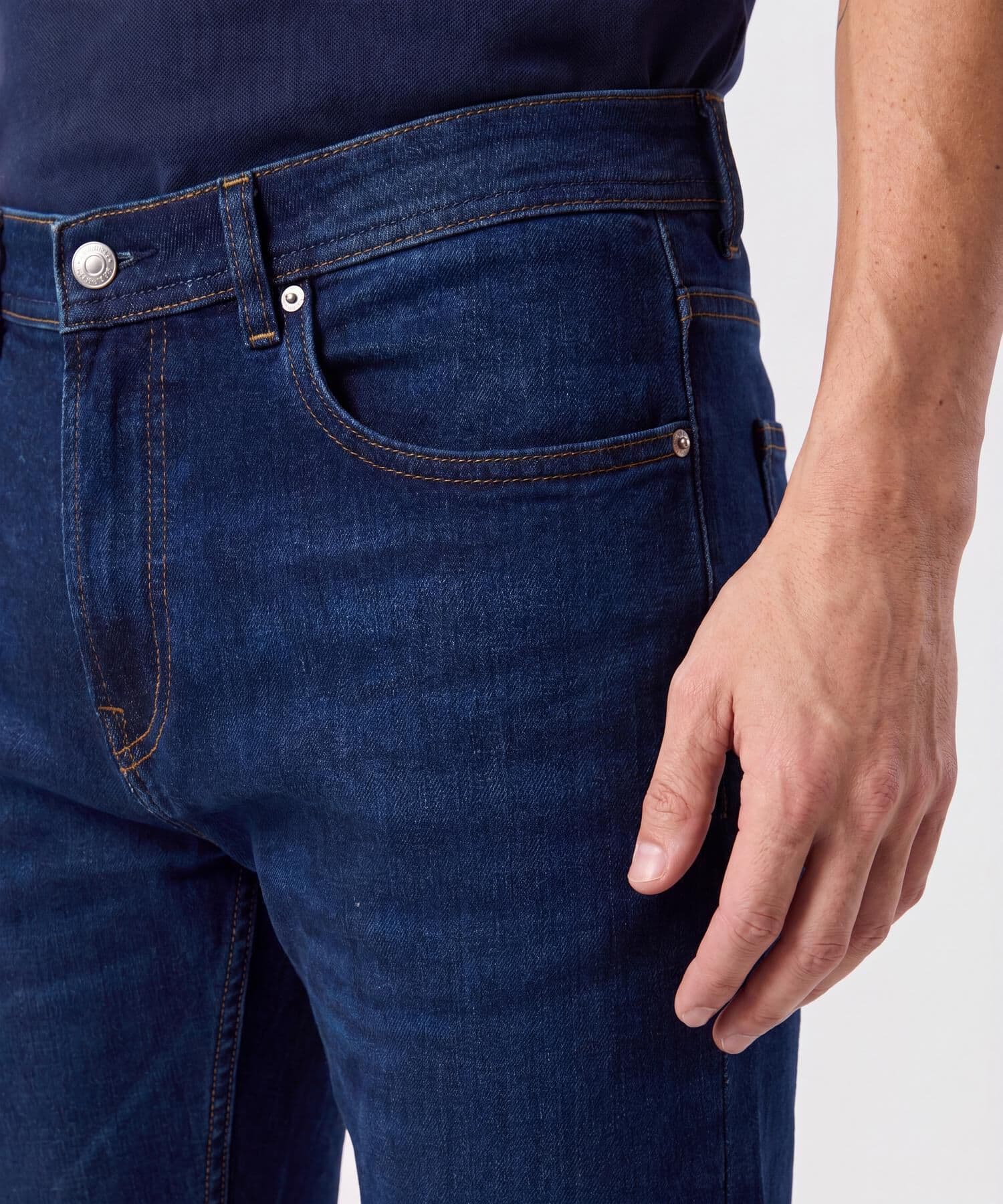 Jean Azahar Suave azul marino para hombre, vista 3