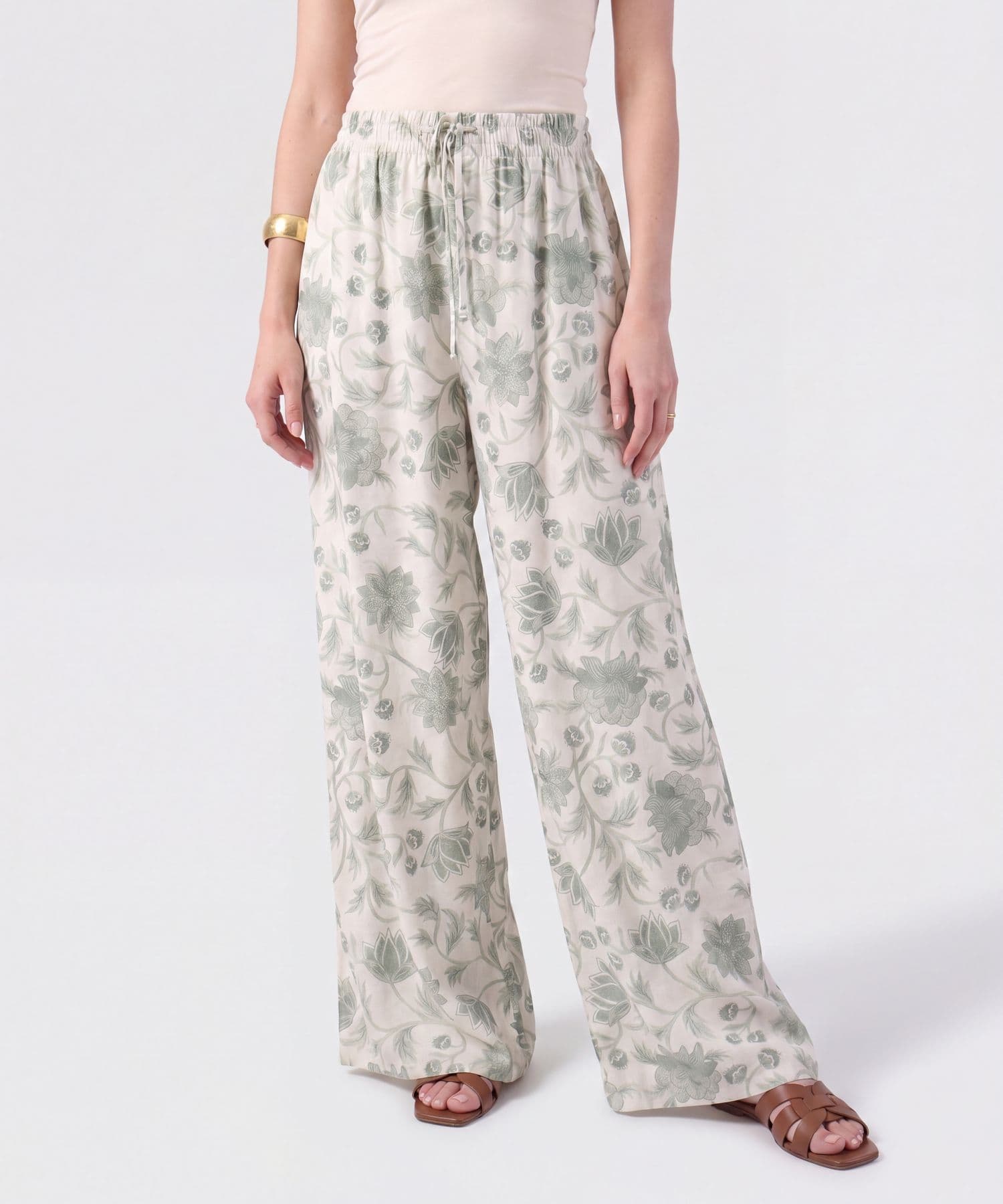 Pantalón Cobalto Edición Lino verde oliva para mujer, vista principal