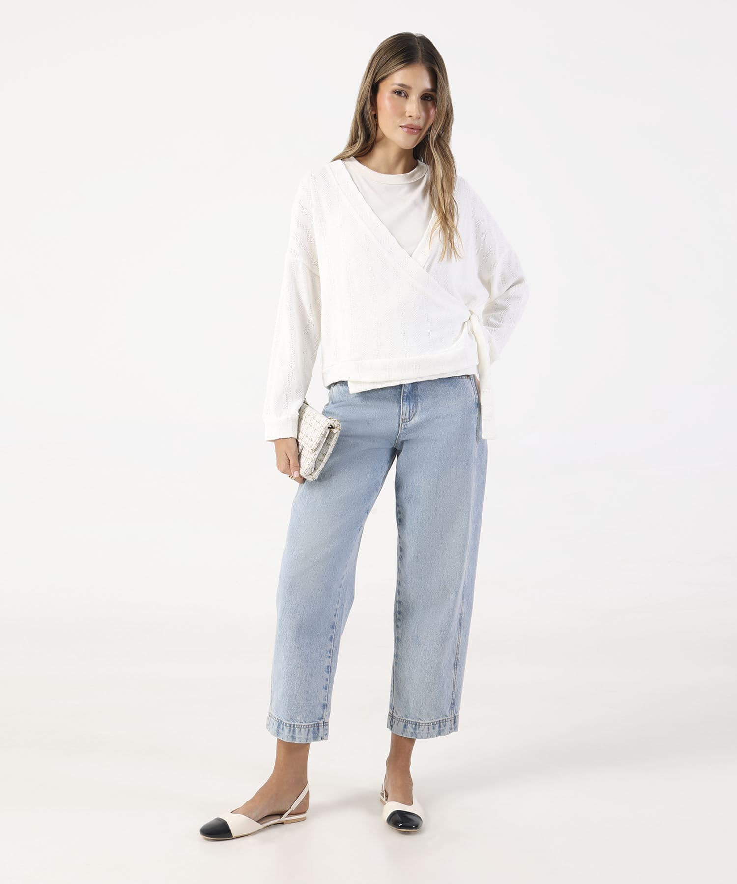 Buzo Horizonte Clásico blanco para mujer, vista 2