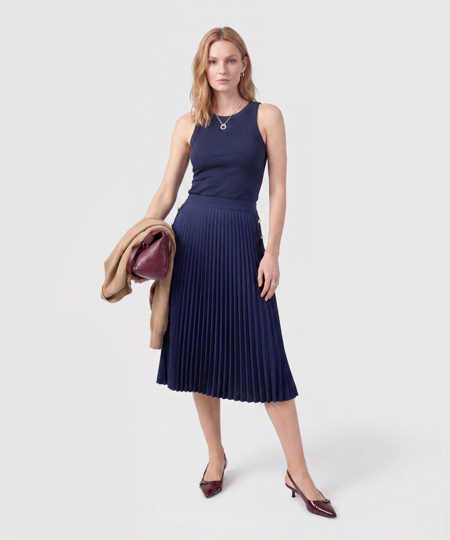 Falda Candelaria Ligero azul marino para mujer, vista 2