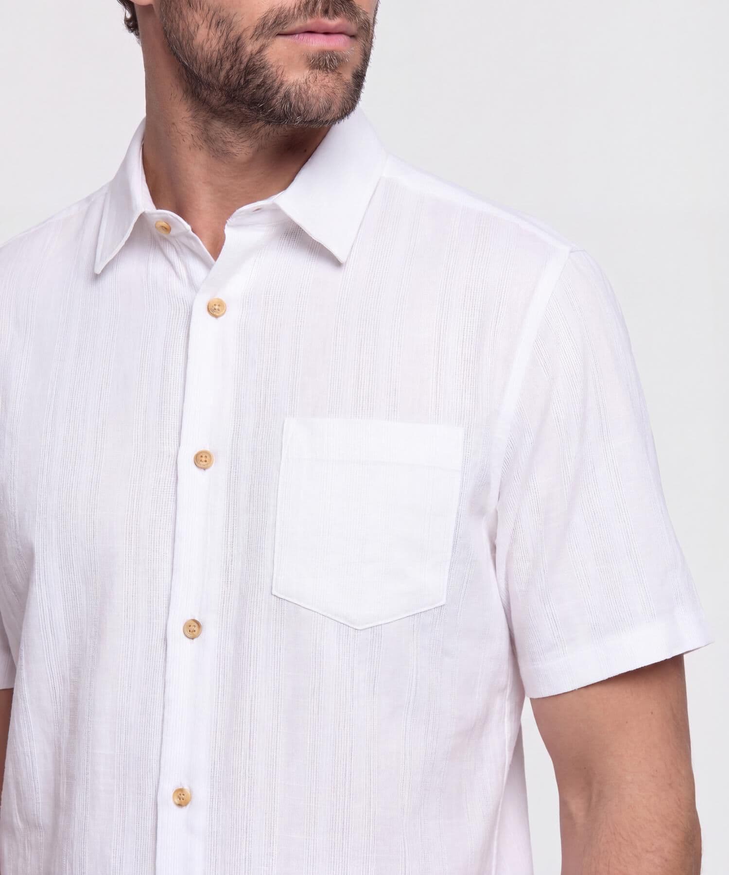 Camisa Salina de Ciudad blanco para hombre, vista 3