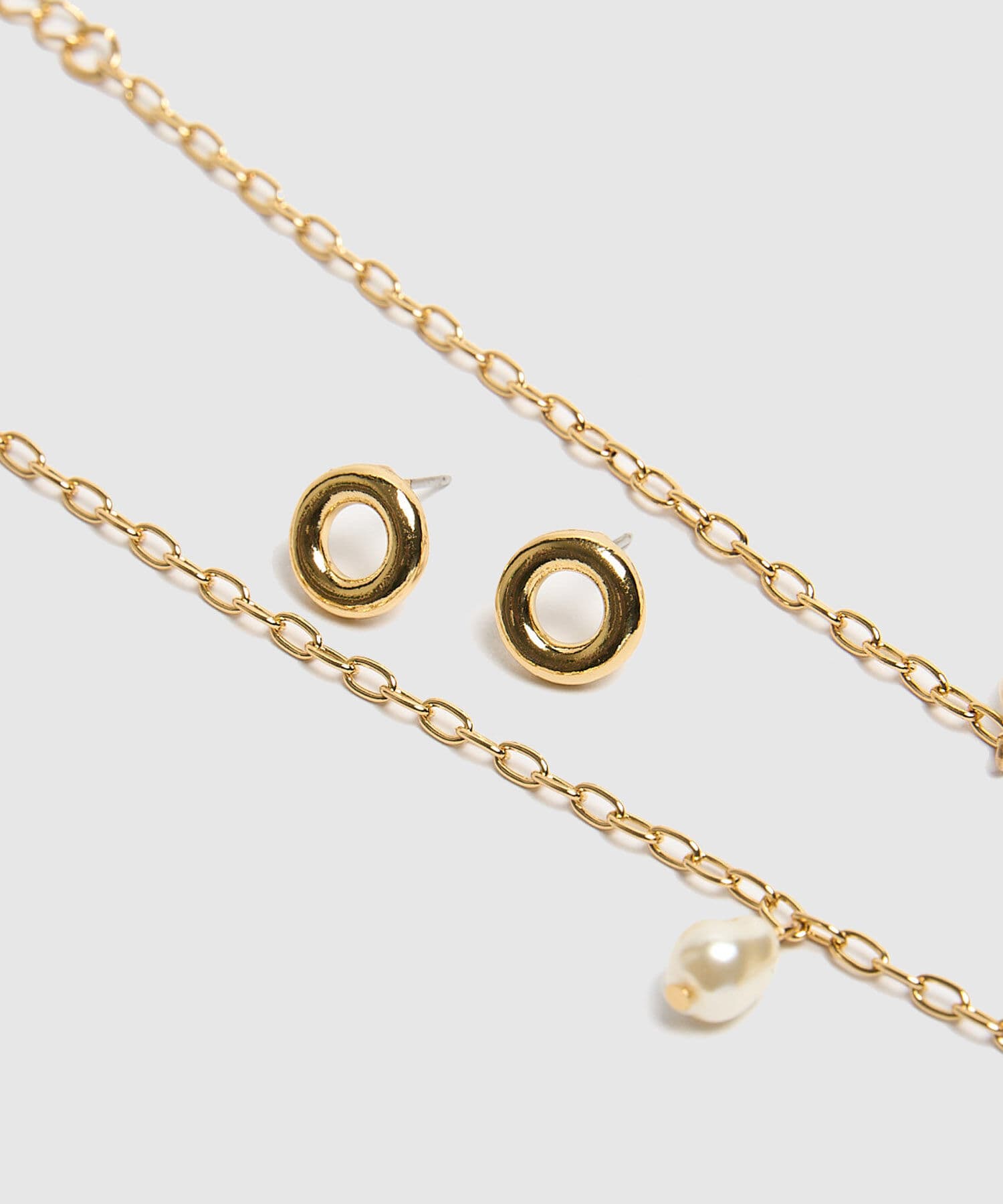 Aretes Salina Edición Lino dorado para mujer, vista 2