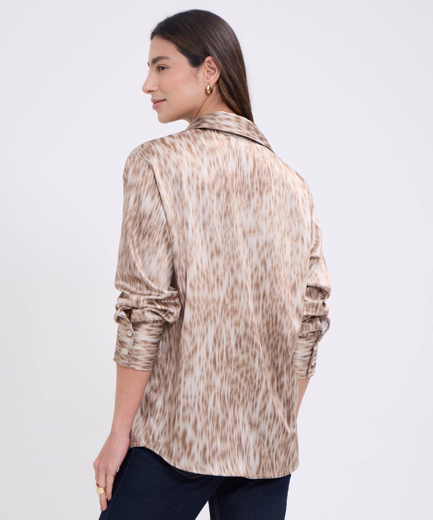 Camisa Palma Edición Lino café para mujer, vista 4