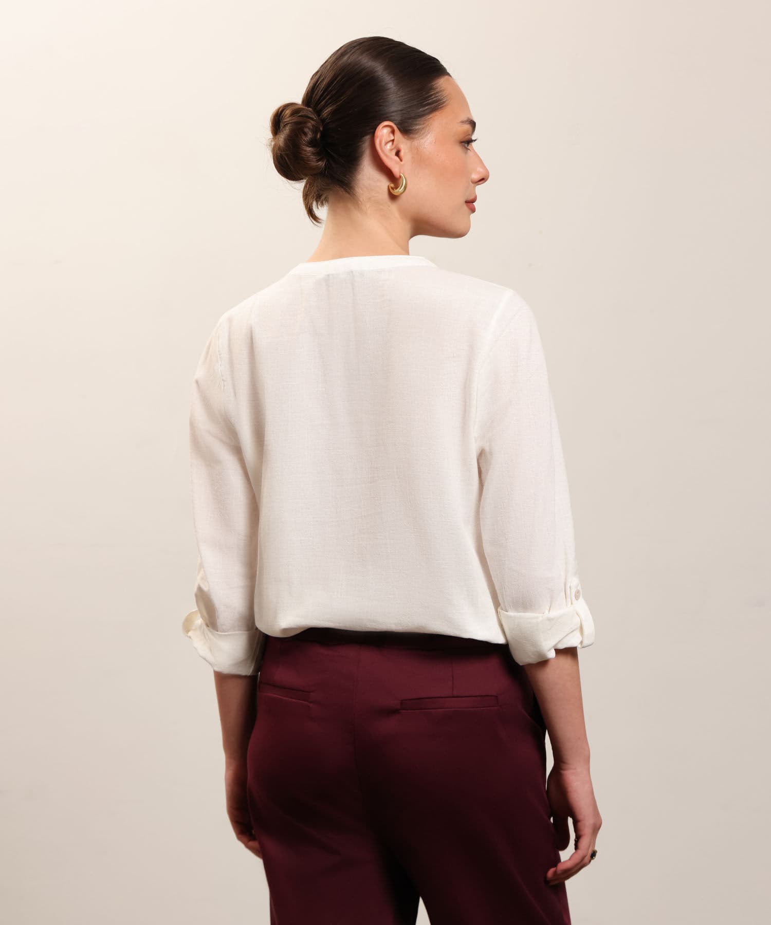 Blusa Lumbre Fluido blanco para mujer, vista 4