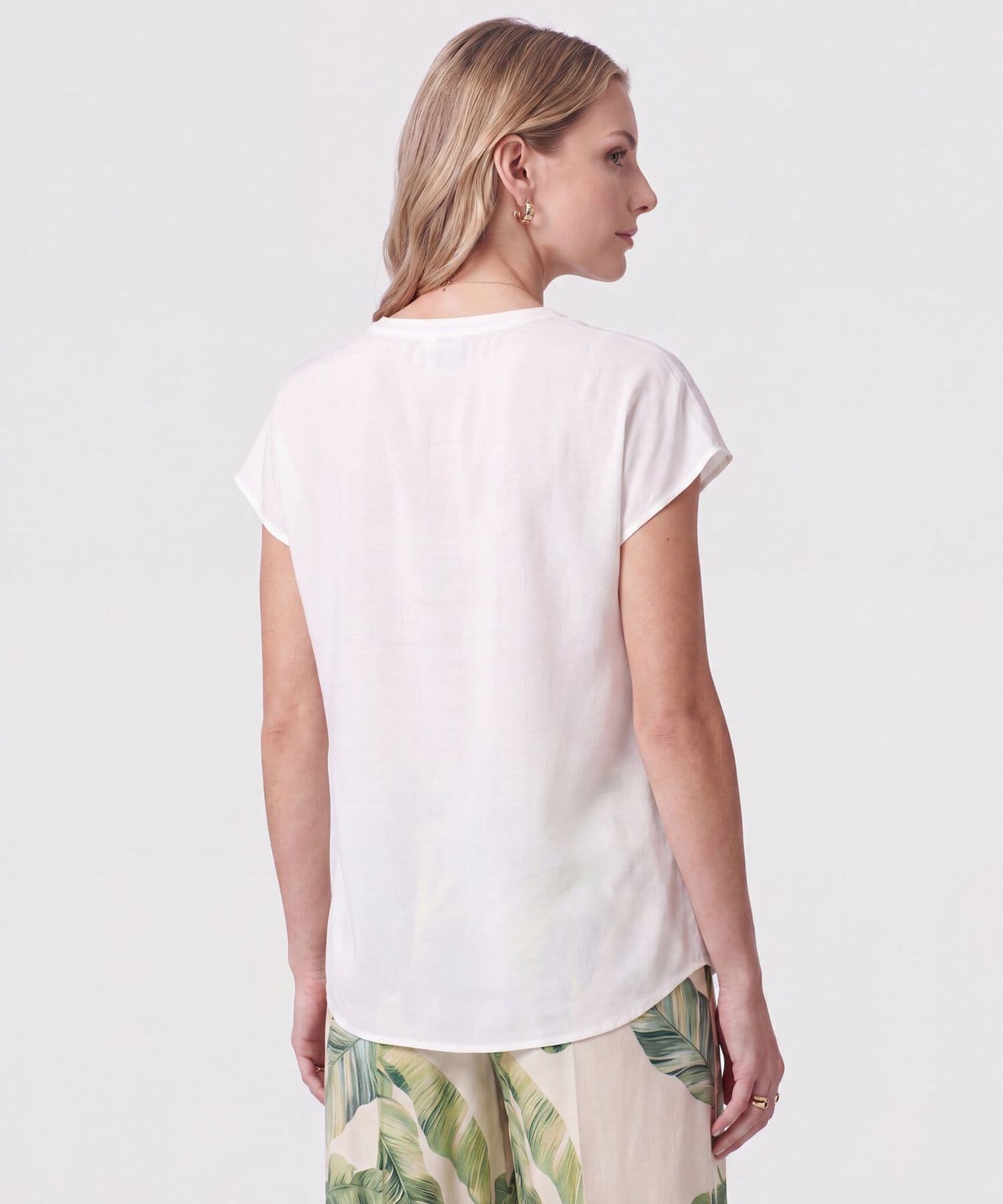 Blusa Violeta Esencial blanco para mujer, vista 4