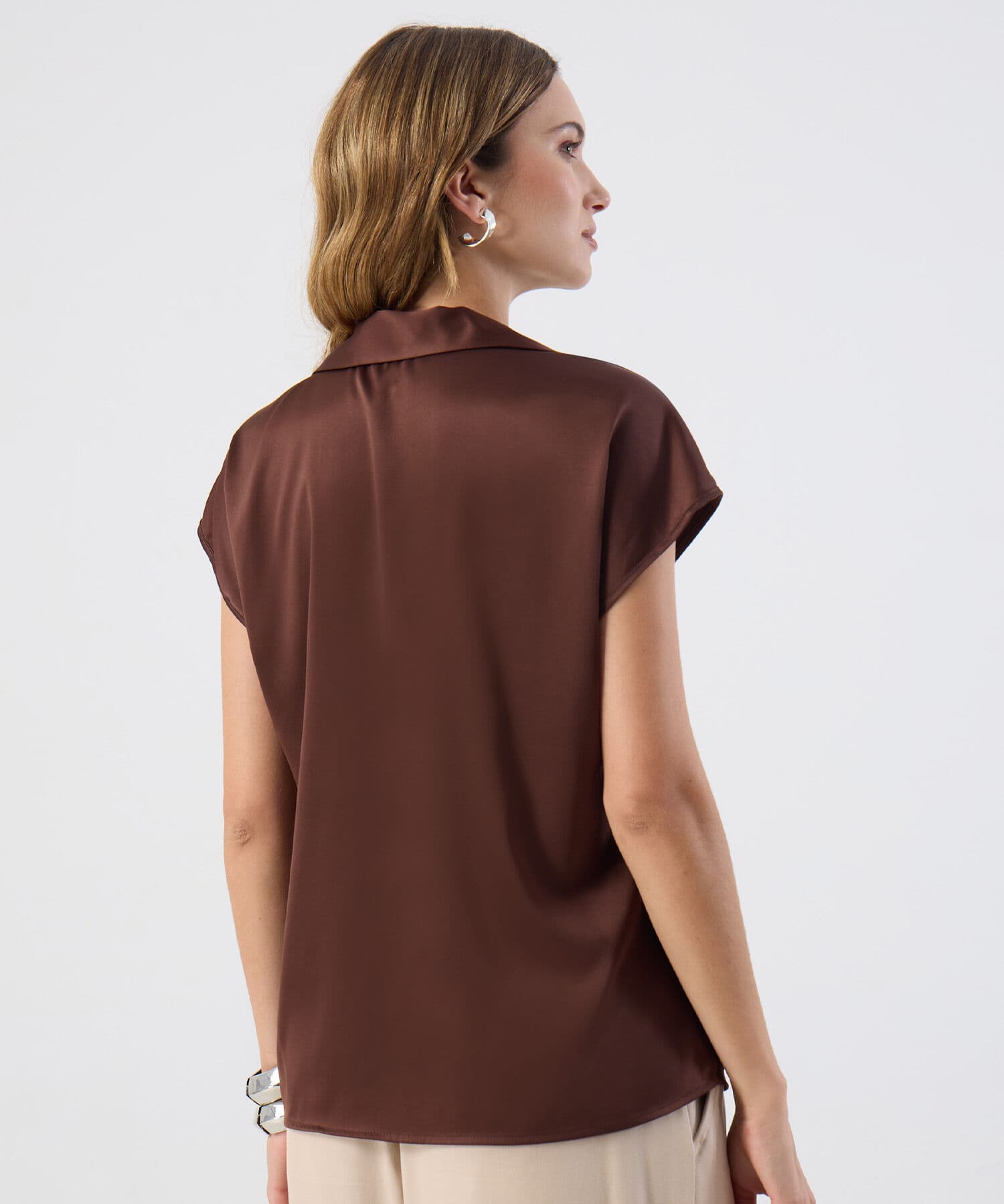Blusa Valle de Noche café para mujer, vista 4