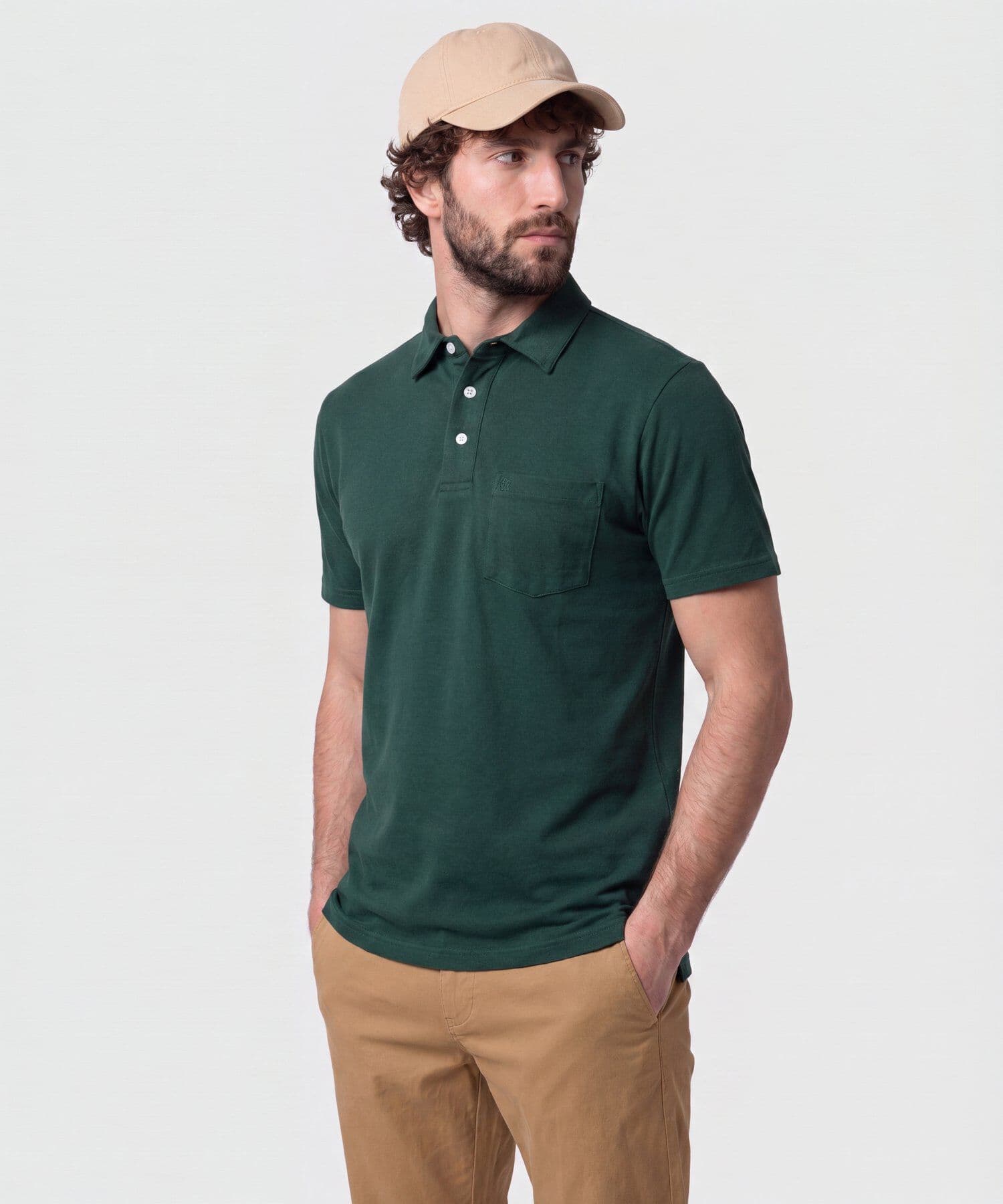 Polo Horizonte Clásico verde oliva para hombre, vista principal