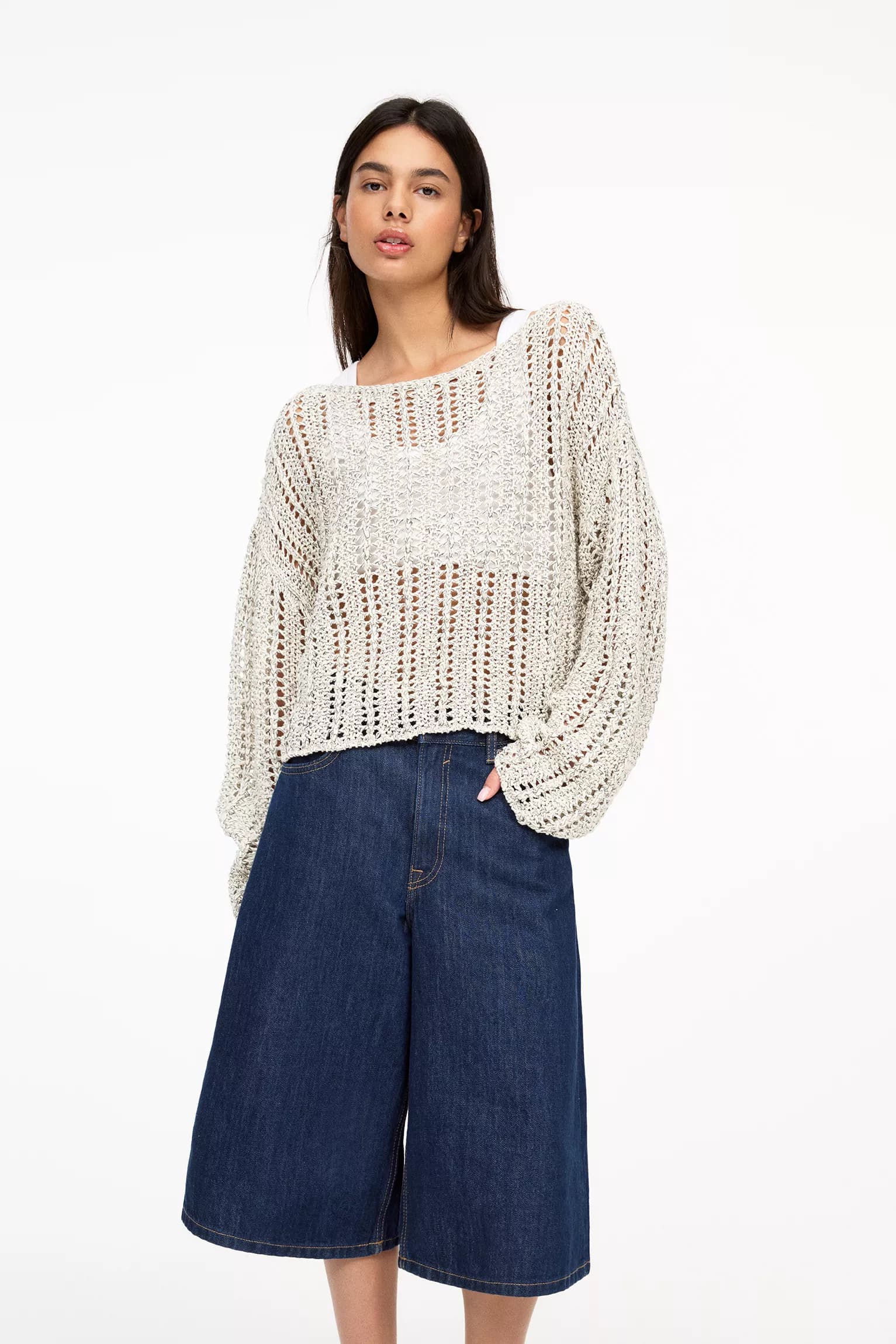Buzo Carmín Edición Lino café para mujer, vista principal