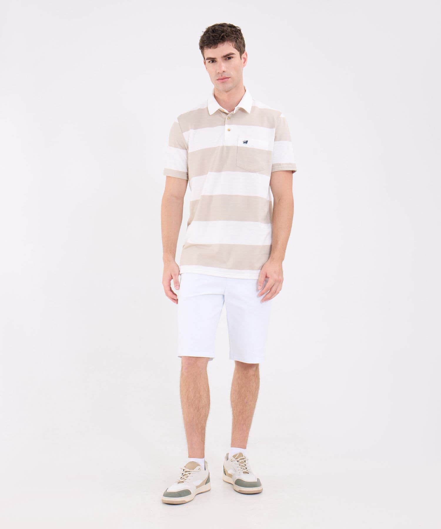 Polo Marfil Minimalista arena para hombre, vista 2