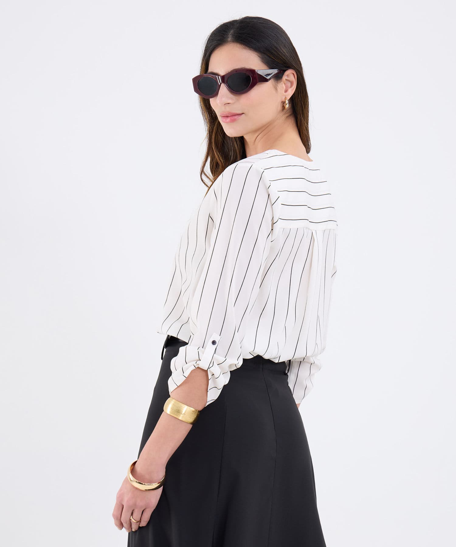 Blusa Palma Natural blanco para mujer, vista 4