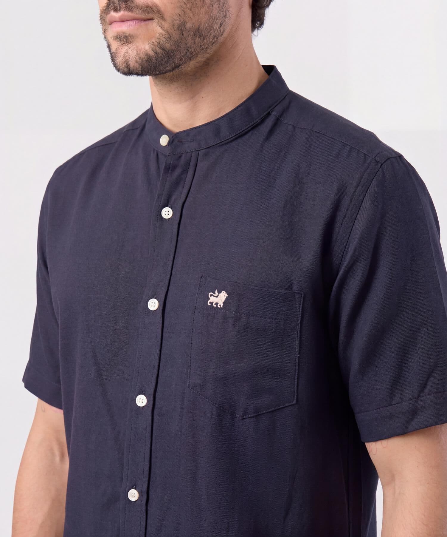 Camisa Carmín de Ciudad azul marino para hombre, vista 3