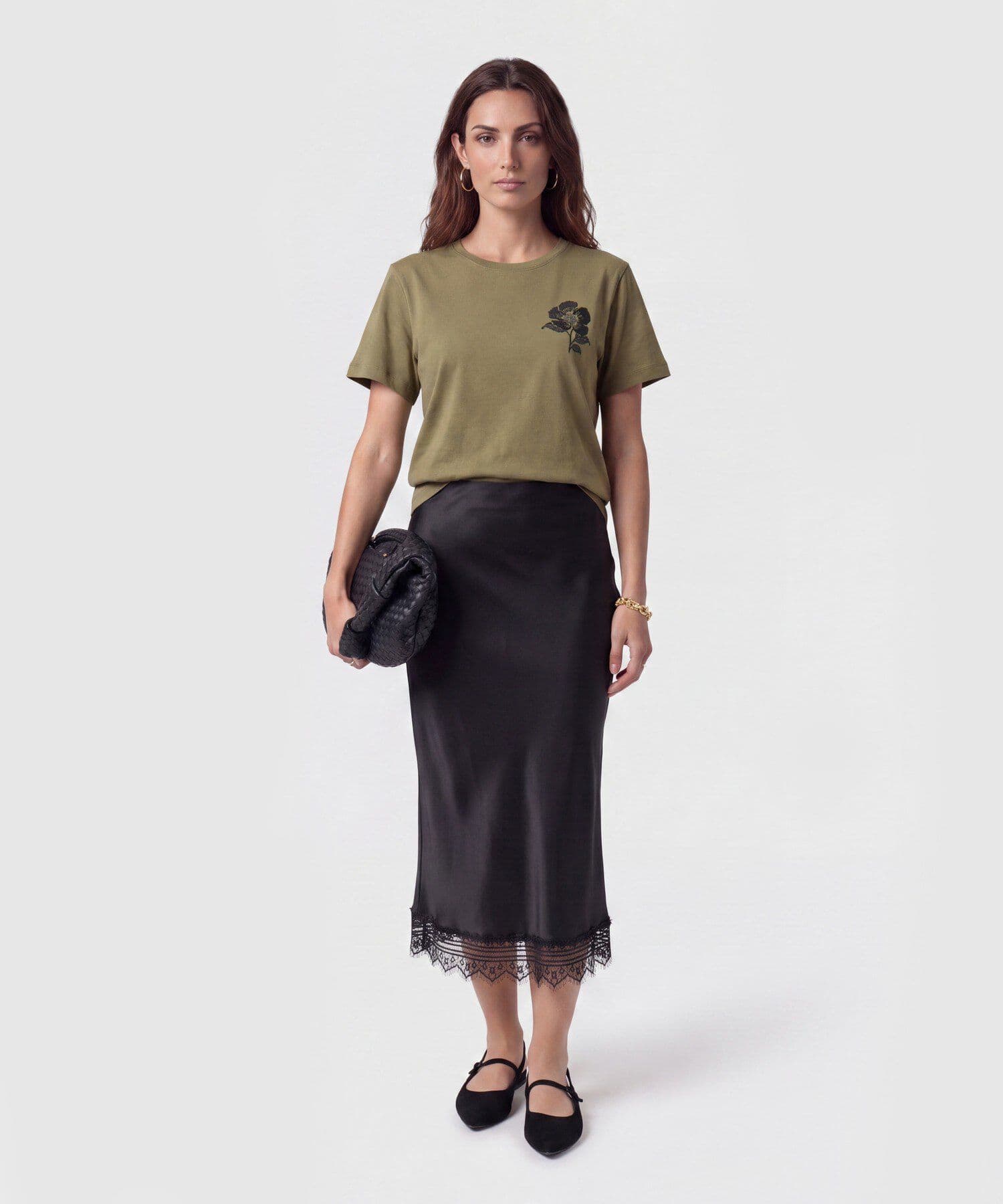 Camiseta Tierra de Noche verde oliva para mujer, vista 2