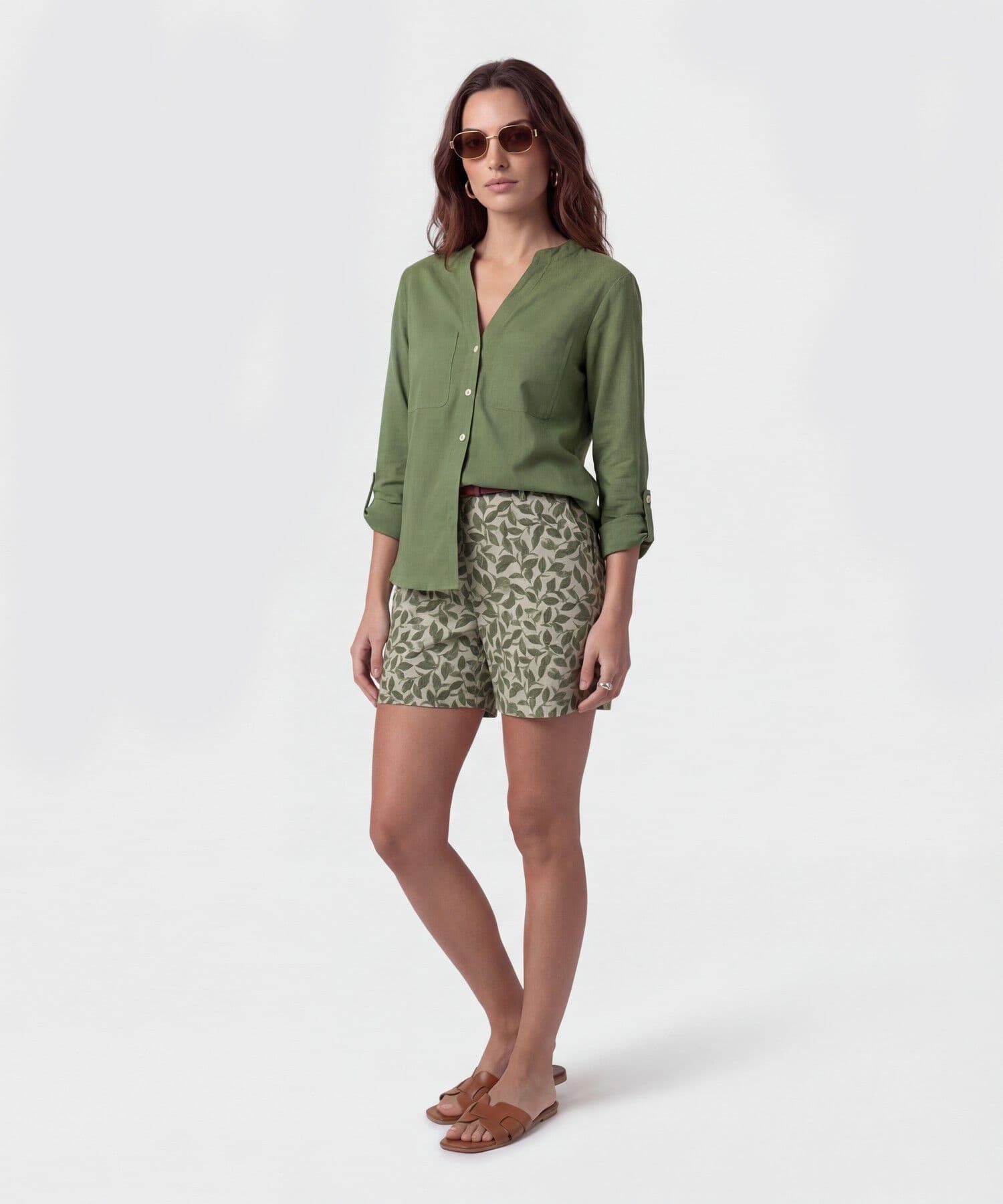 Bermuda Violeta Edición Índigo verde oliva para mujer, vista 2
