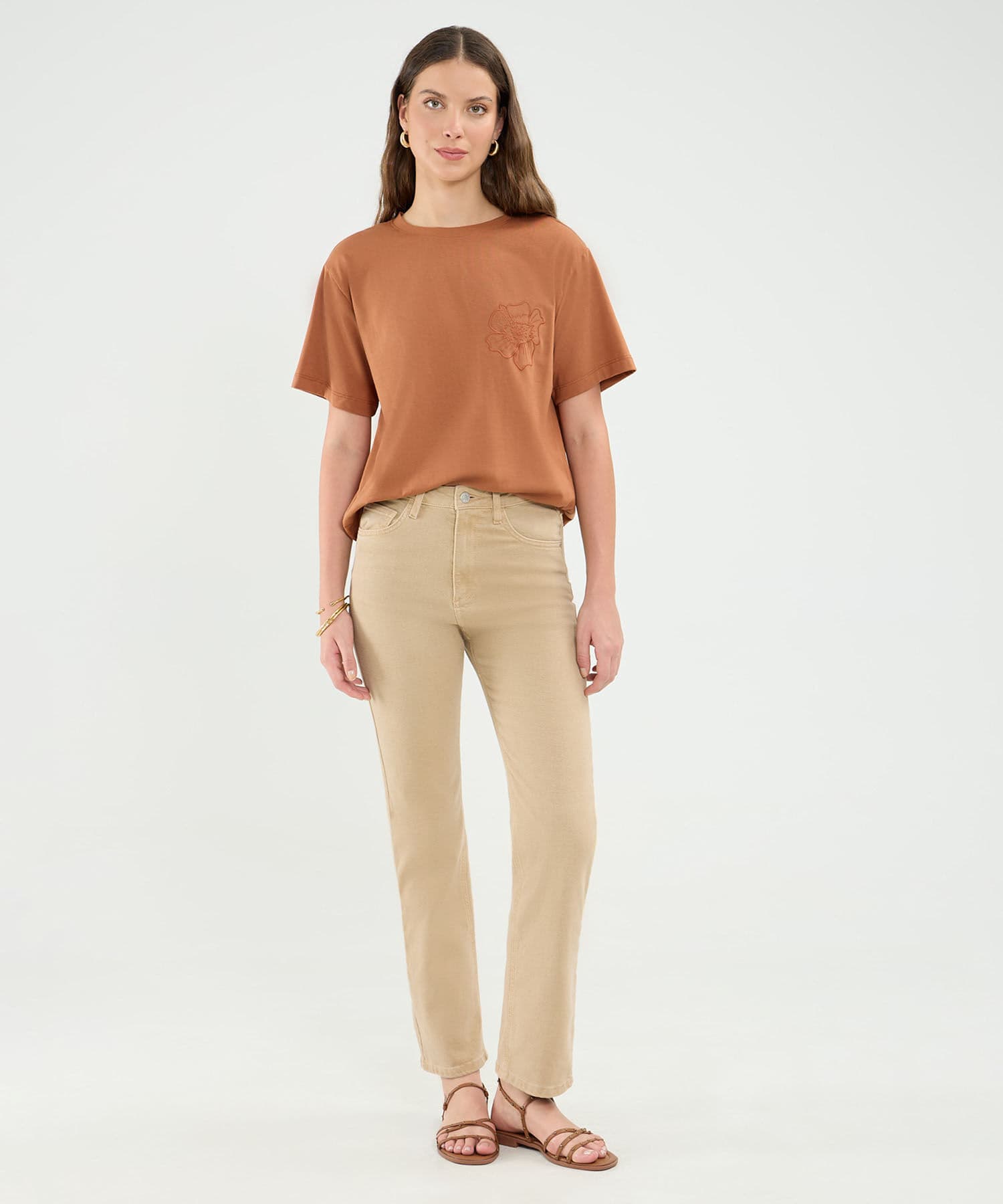 Camiseta Renata Fluido naranja para mujer, vista 2