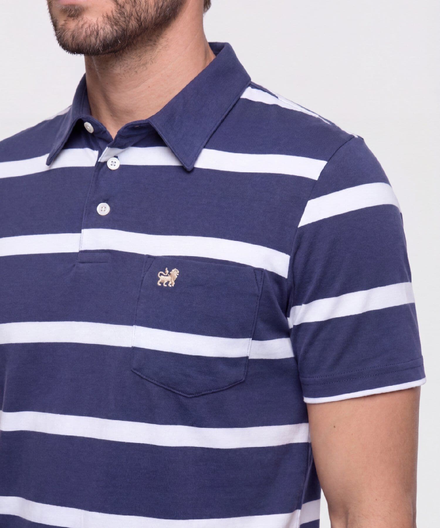 Polo Selva Relajado azul marino para hombre, vista 3
