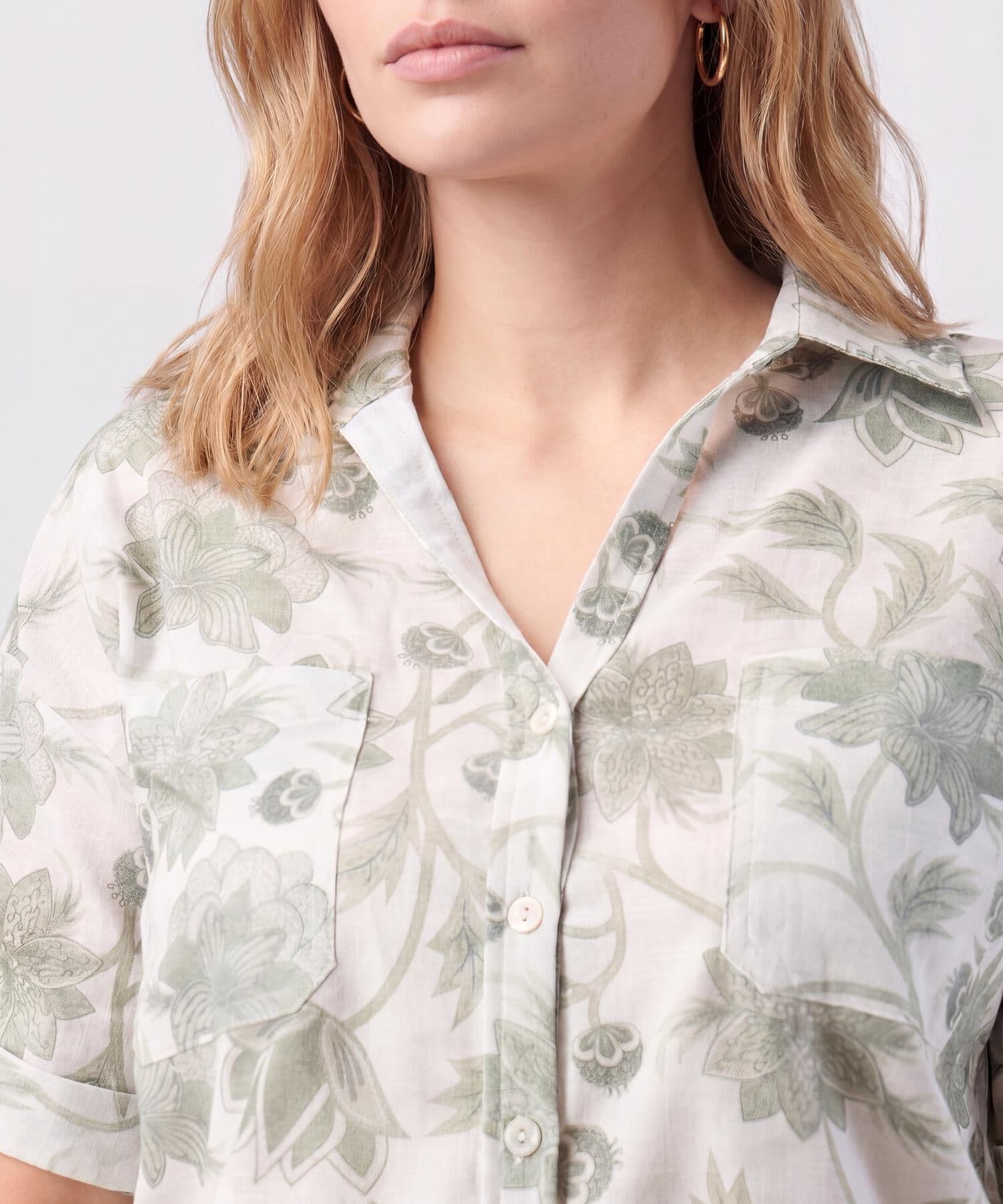 Camisa Ámbar Urbano verde oliva para mujer, vista 3