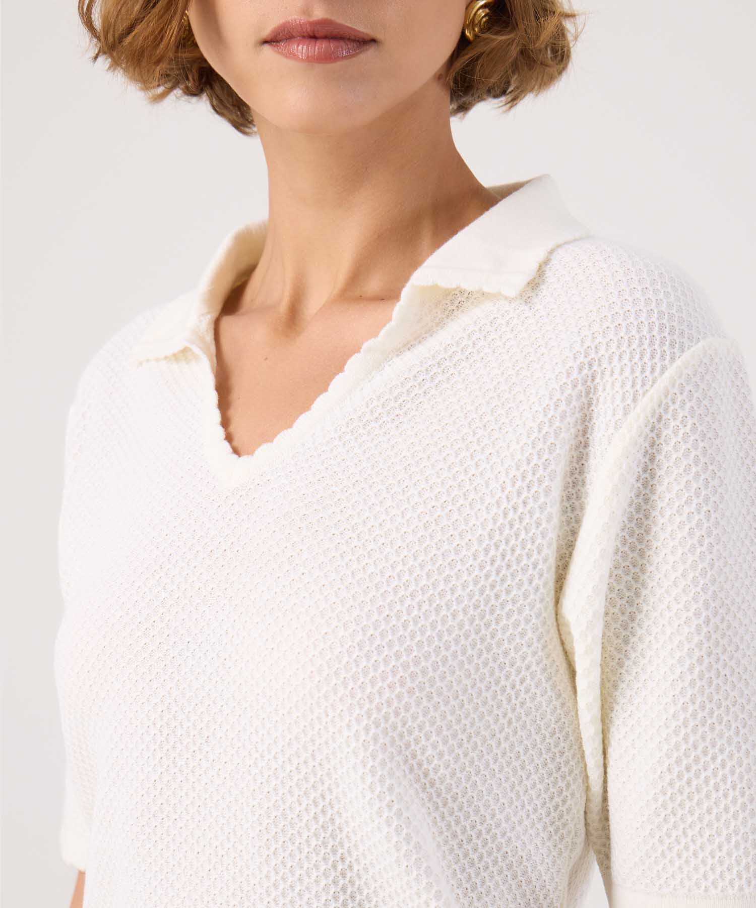 Polo Violeta Ligero blanco para mujer, vista 3