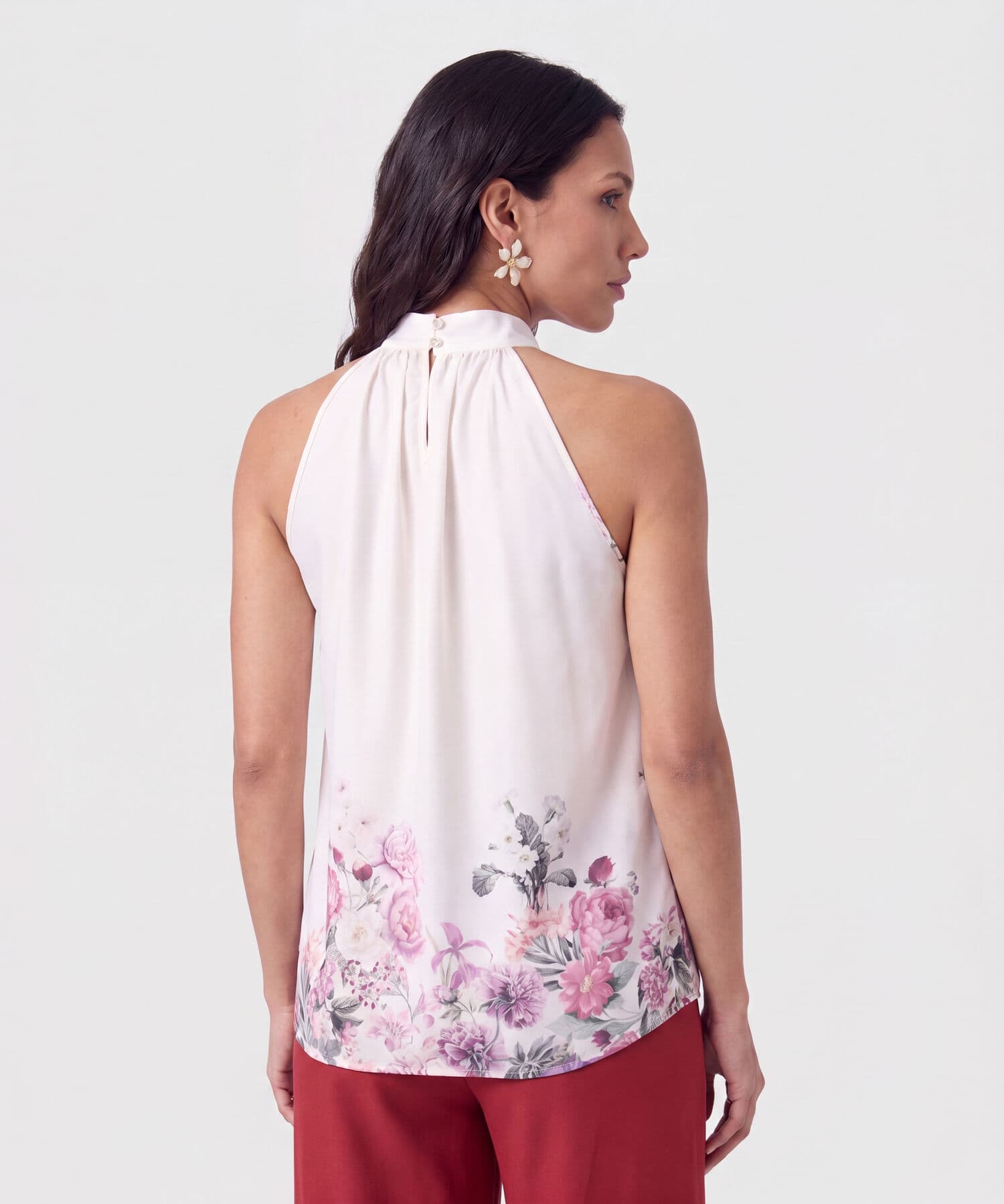 Blusa Andina Edición Índigo blanco para mujer, vista 4