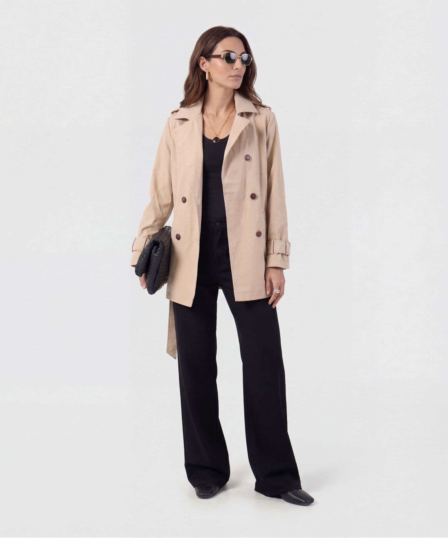 Jean Violeta Minimalista negro para mujer, vista 2