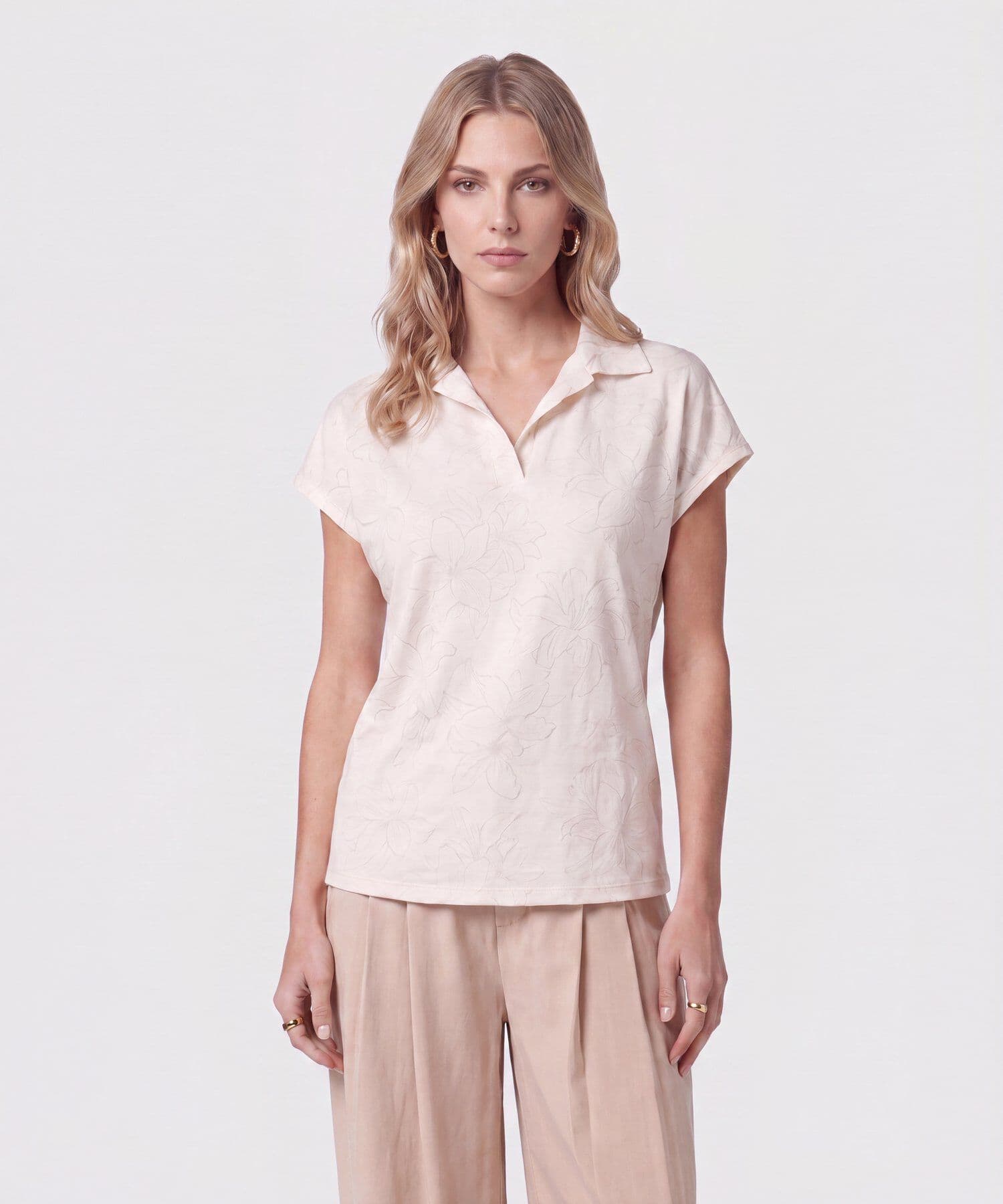 Blusa Dalia Edición Lino arena para mujer, vista principal