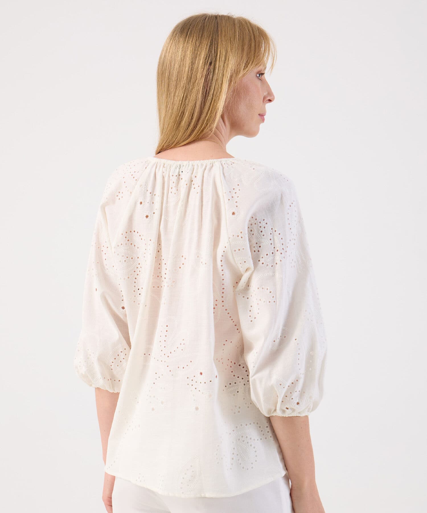 Blusa Violeta Minimalista blanco para mujer, vista 4