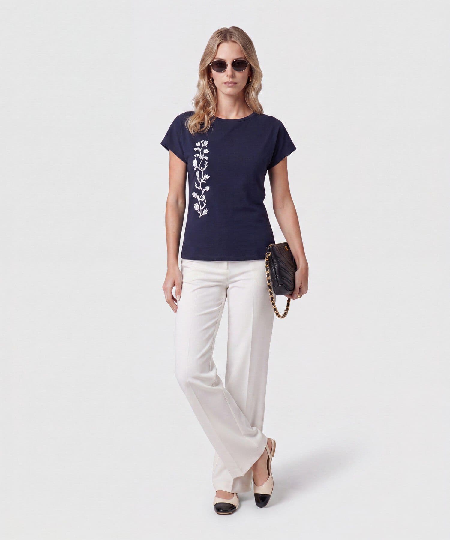 Camiseta Alba de Viaje azul marino para mujer, vista 2