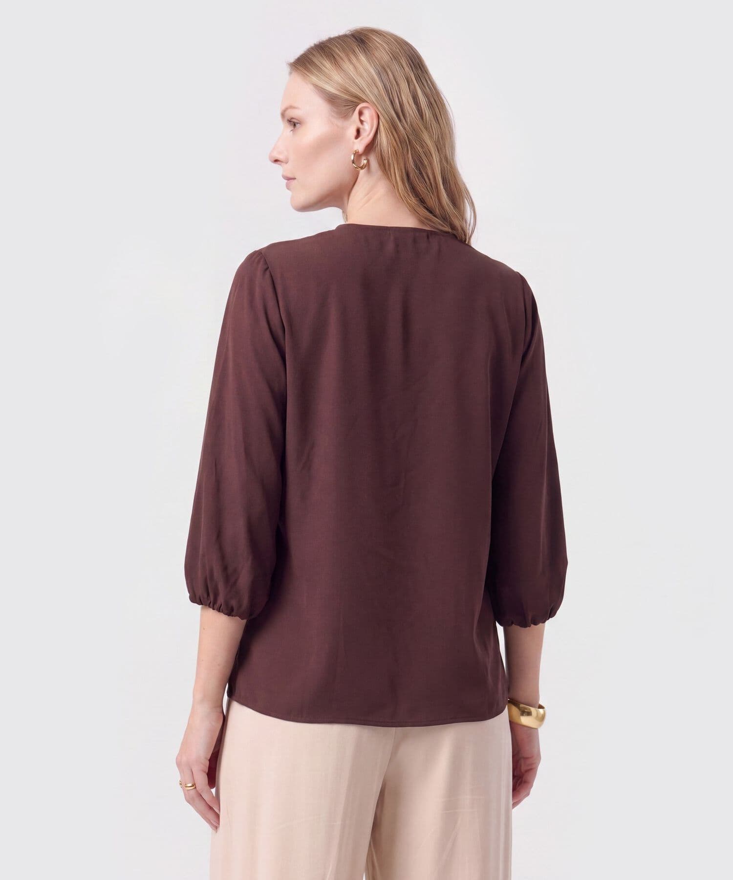 Blusa Marea Suave café para mujer, vista 4