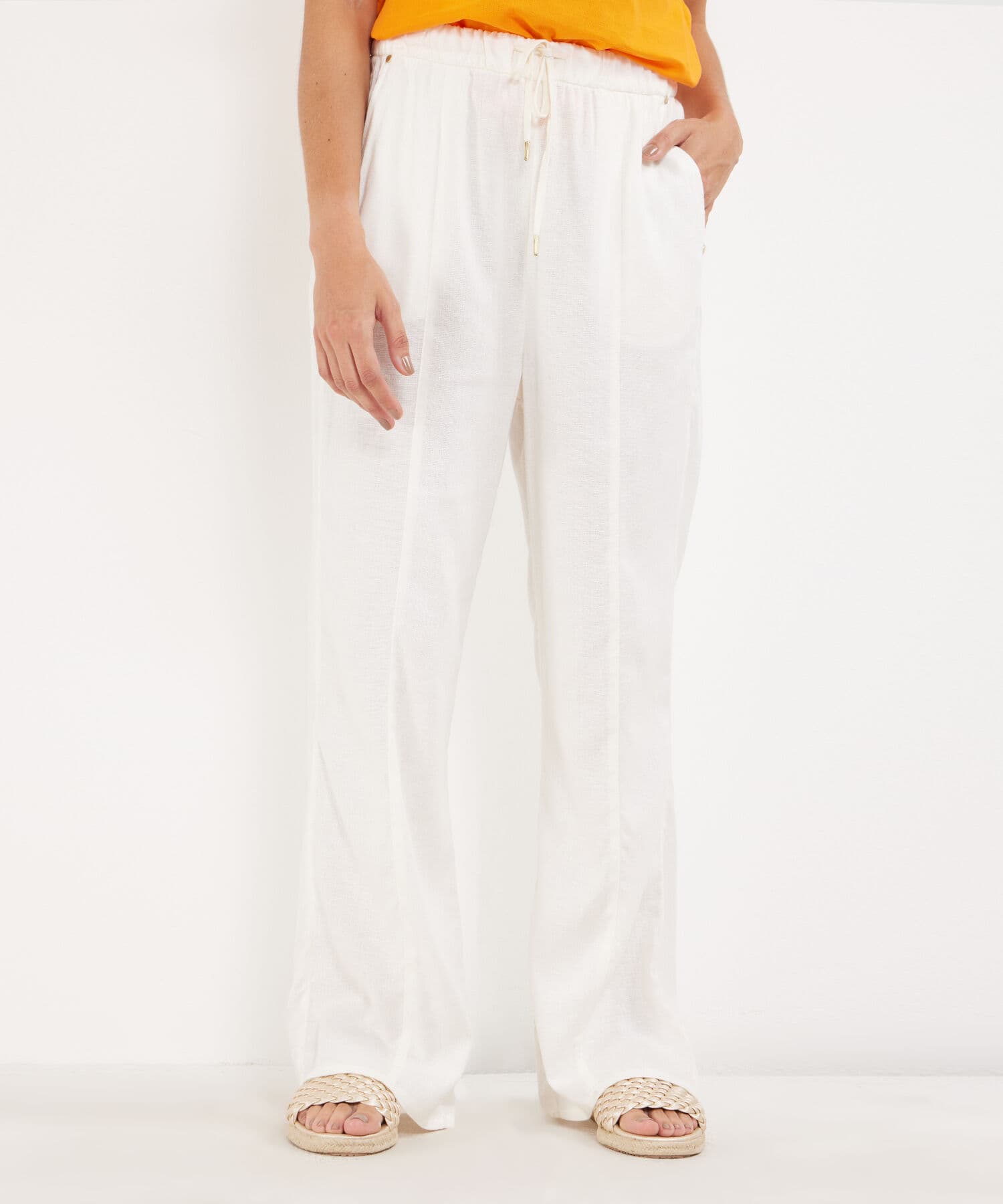 Pantalón Renata Texturizado marfil para mujer, vista principal