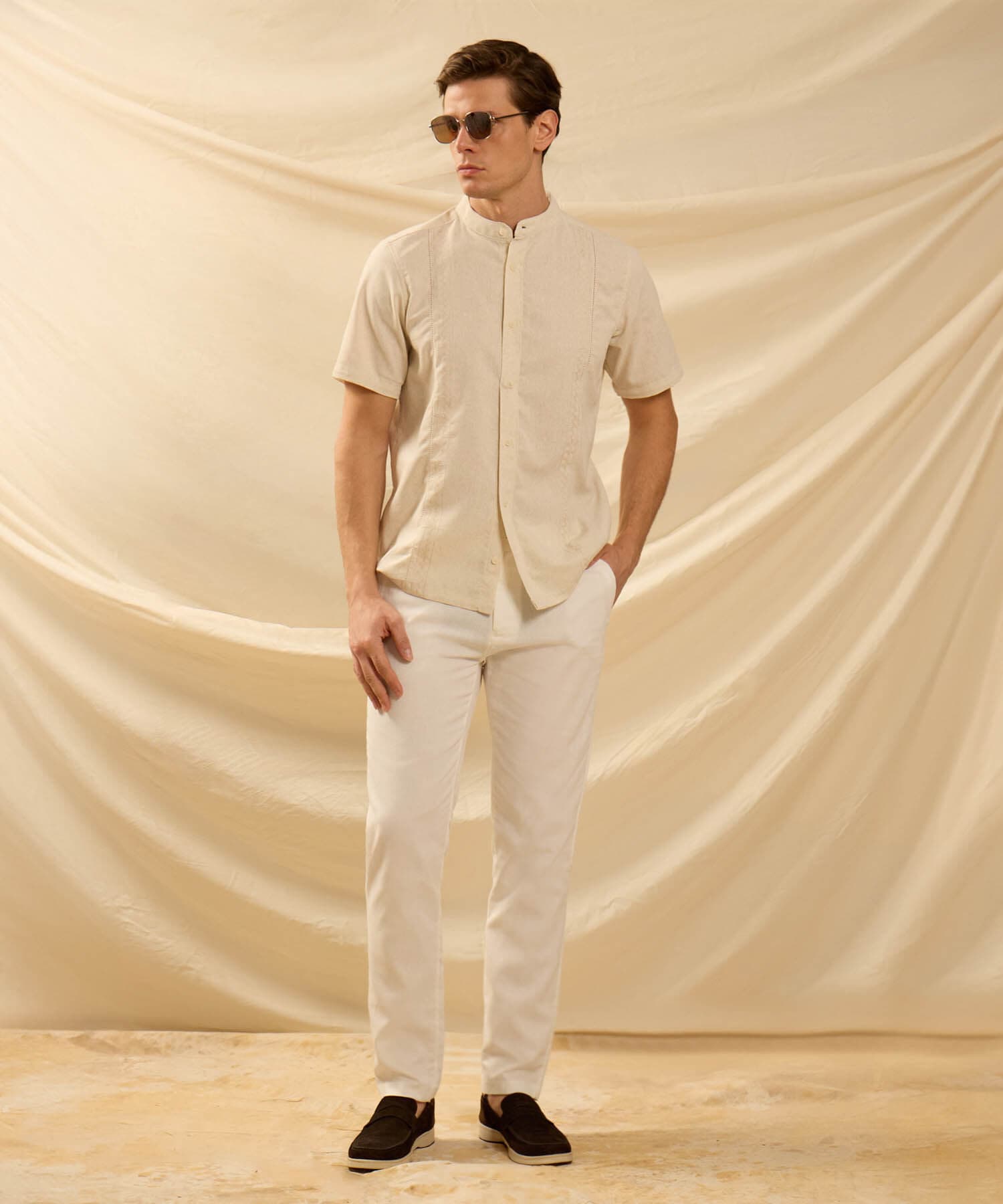 Pantalón Flora Texturizado blanco para hombre, vista 2