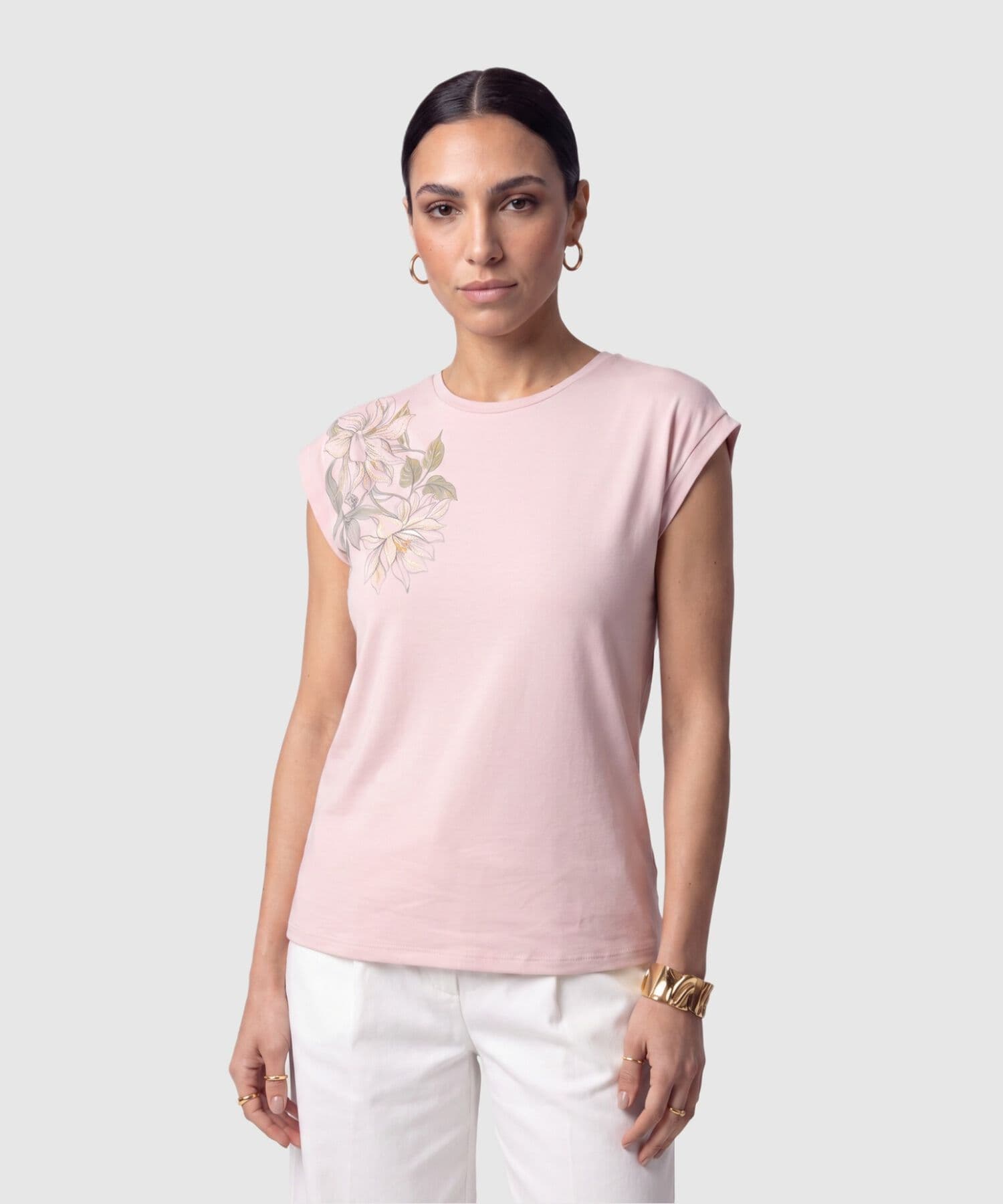 Camiseta Lumbre Clásico rosa empolvado para mujer, vista principal