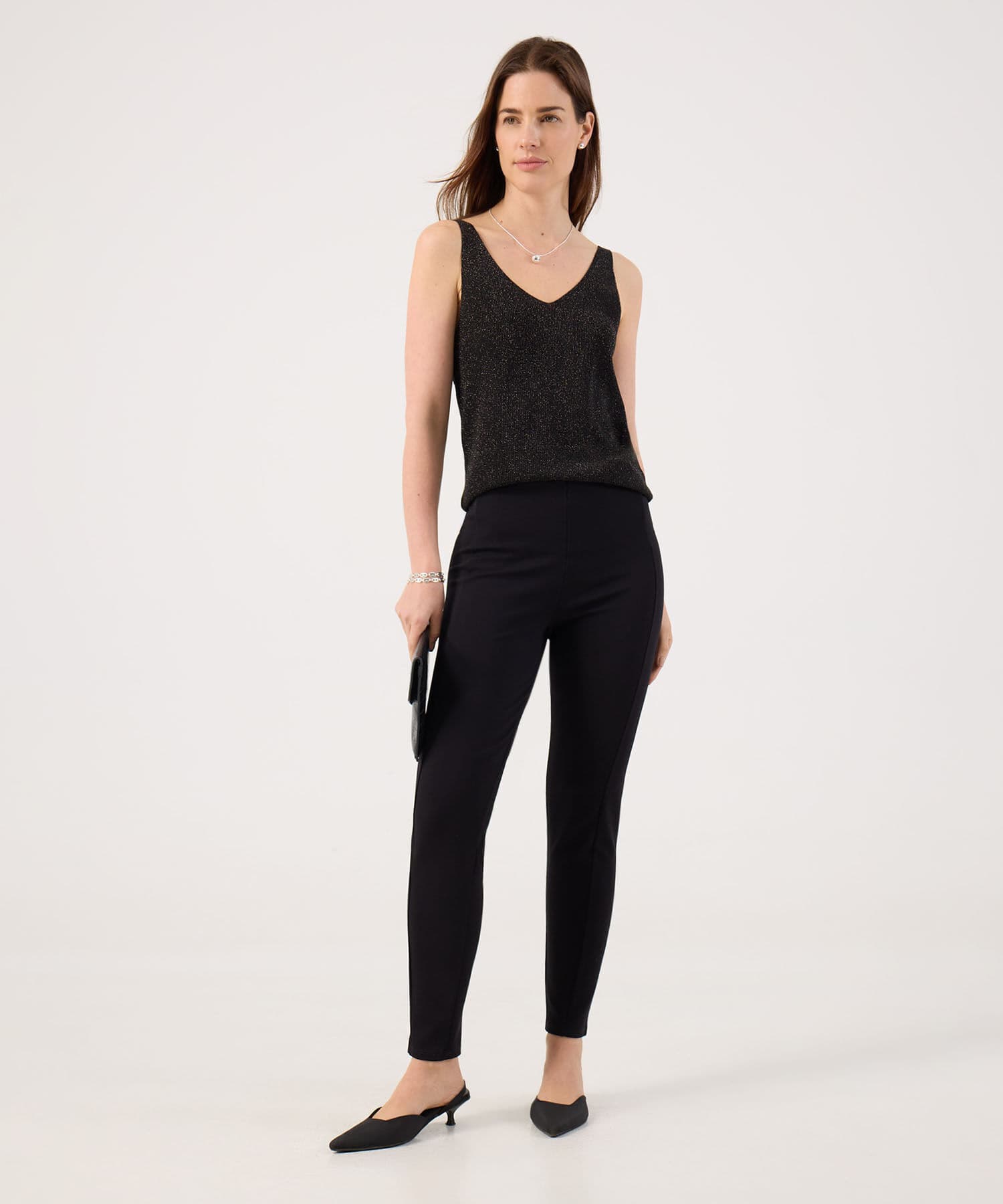 Camiseta Bahía Fluido negro para mujer, vista 2