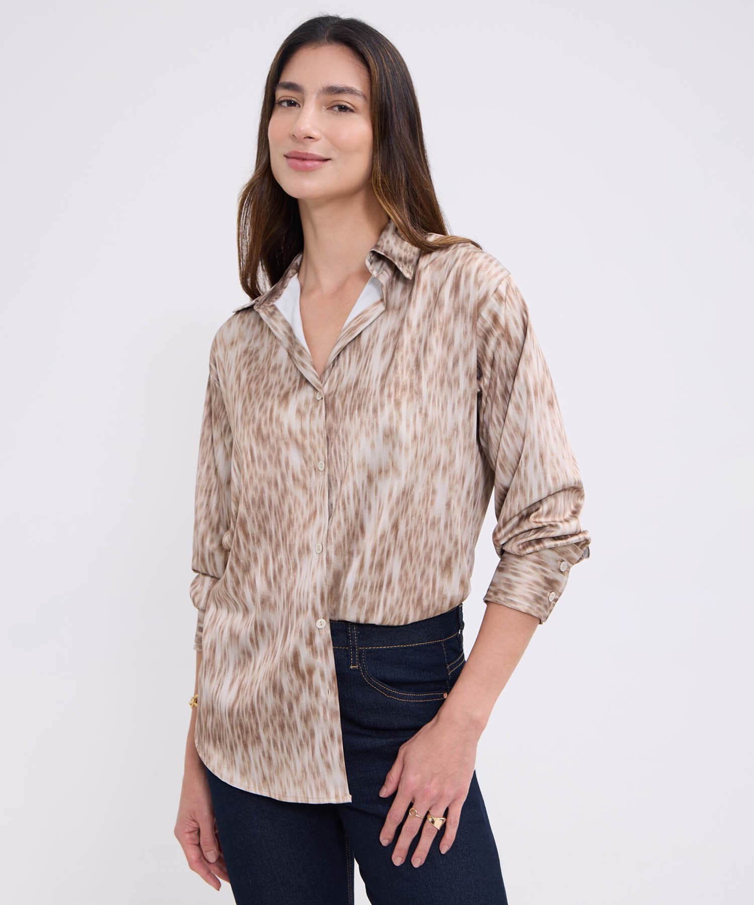 Camisa Palma Edición Lino café para mujer, vista principal